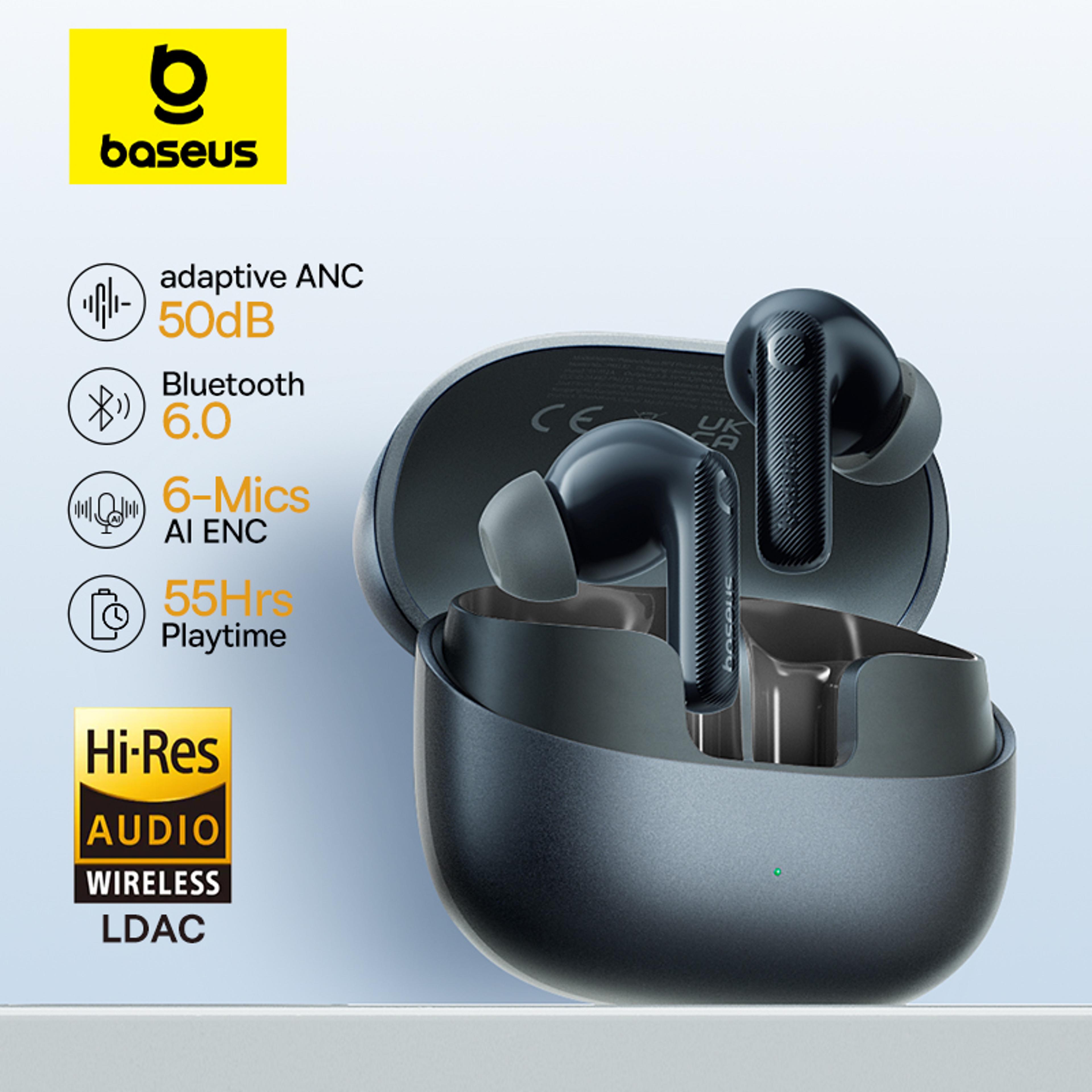 baseus pro wireless bluetooth earbuds with anc hi res ldac & bluetooth