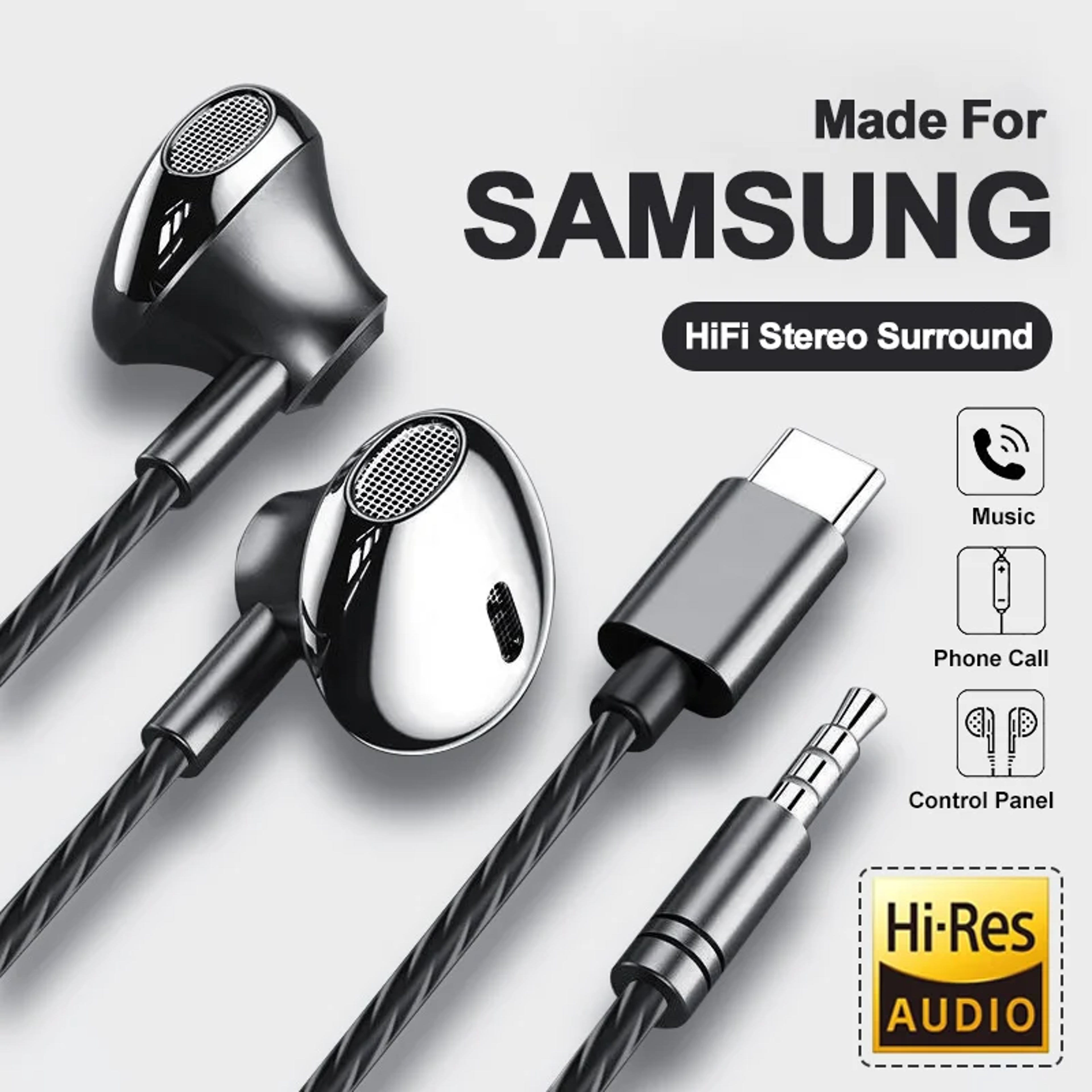 USB C Wired Earbuds With Mic Stereo In Ear Headphones For Music Calls  Karaoke 5
