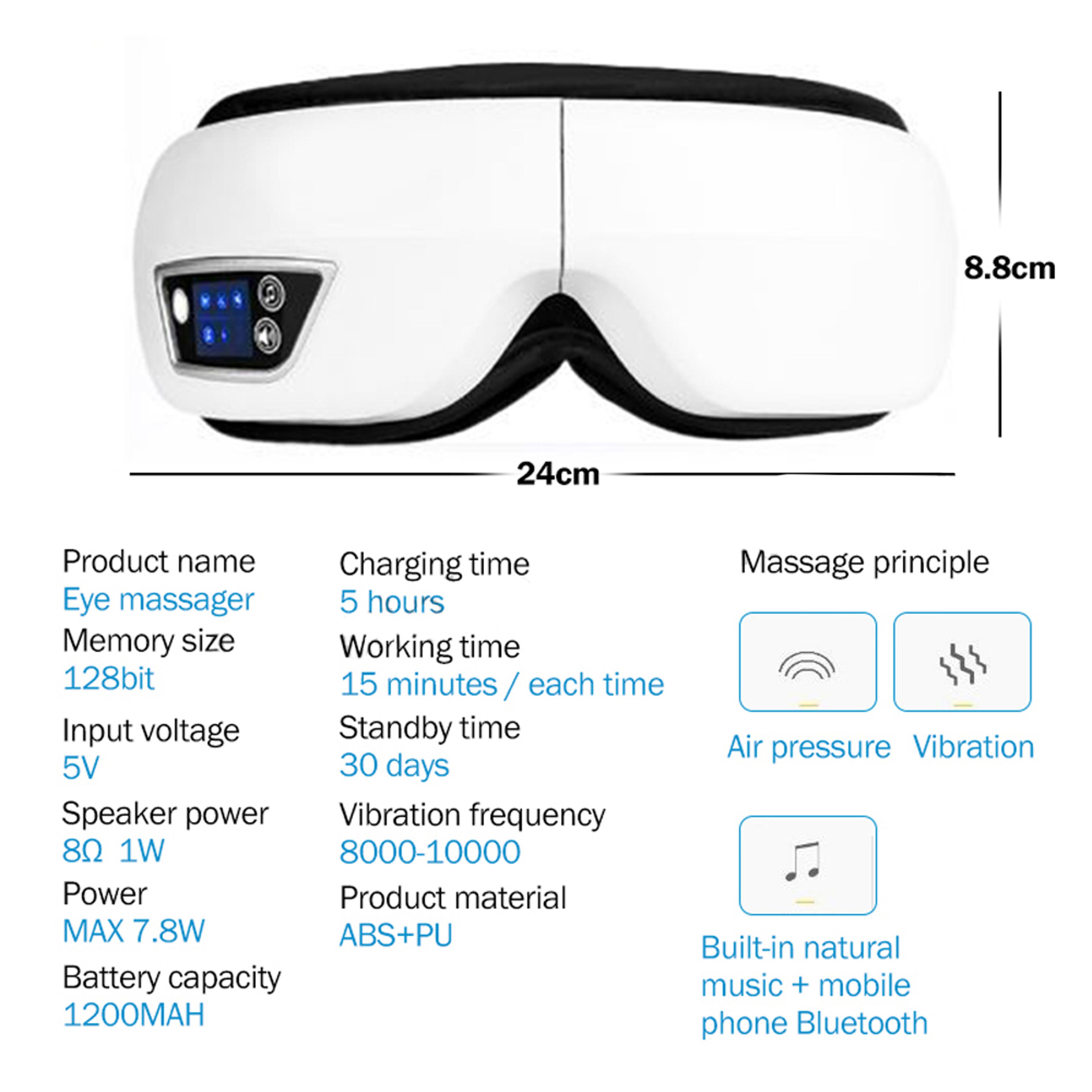 Smart Eye Massager With Heat Air Compression  Bluetooth Music For Eye Fatigue Relief 1
