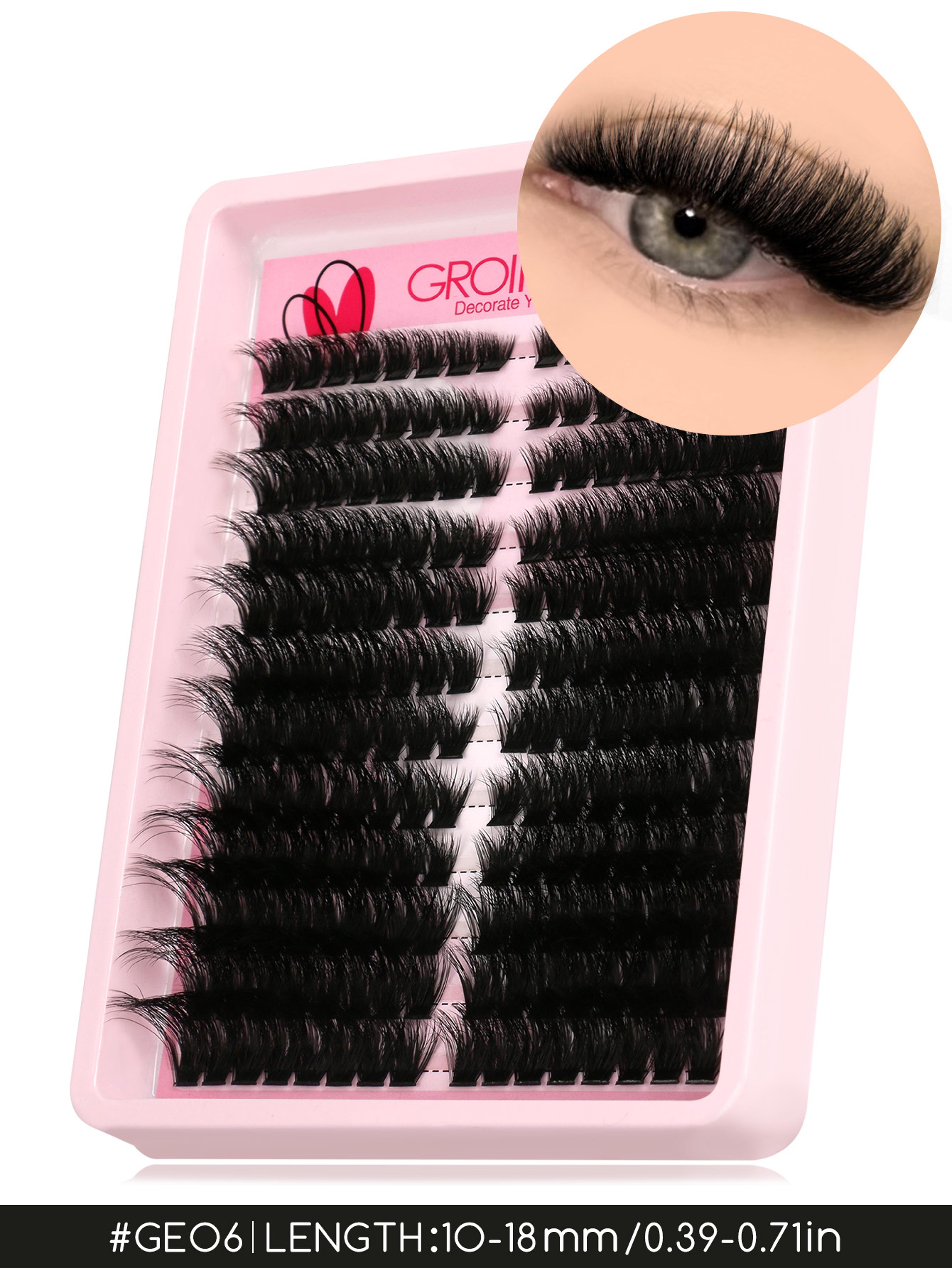 GROINNEYA DIY Lash Clusters Wispy Cat Eye Individual Lash Extensions For Natural Volume 8