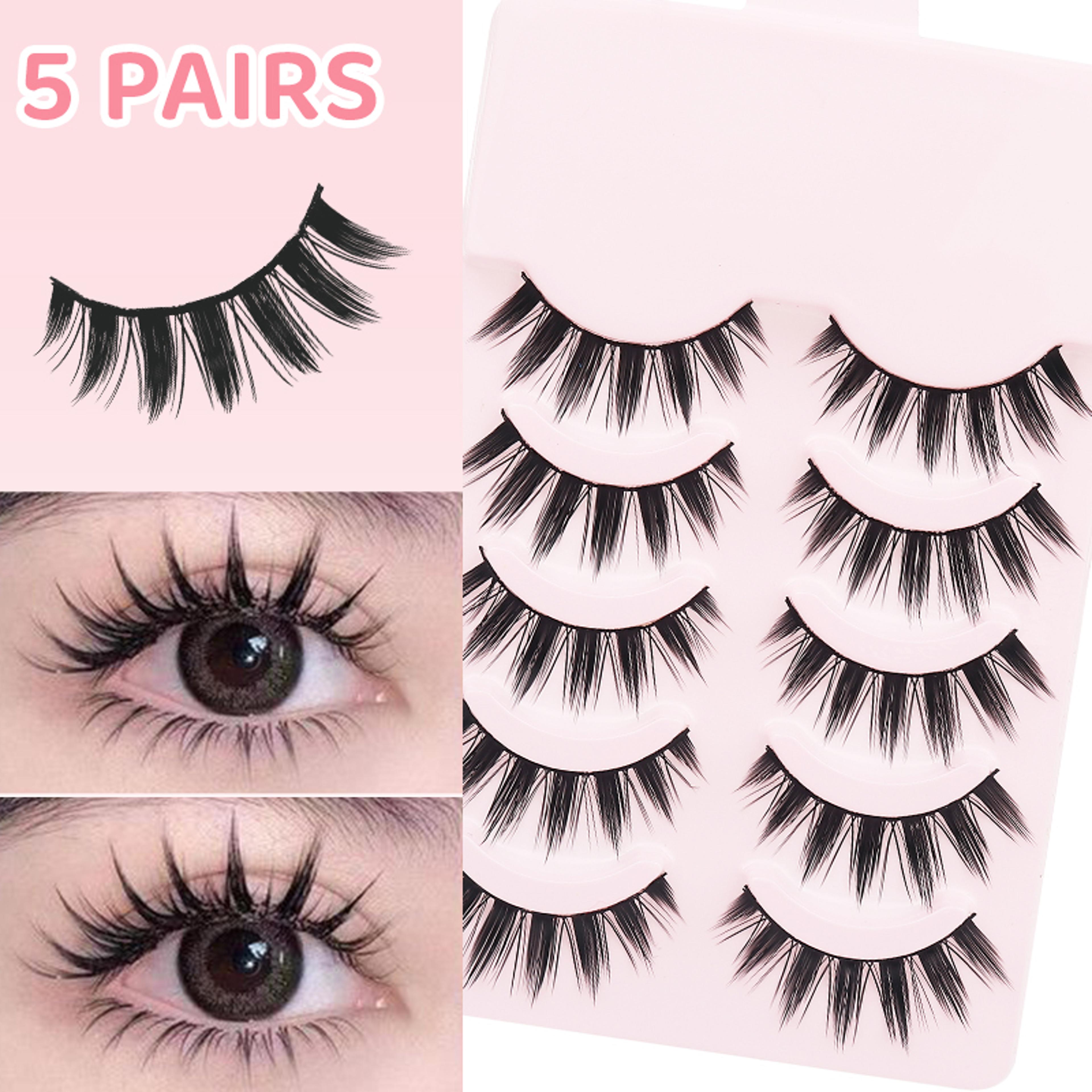 DINGSEN Manga Lashes Pair Anime False Eyelashes Soft Wispy Strip Lashes 1