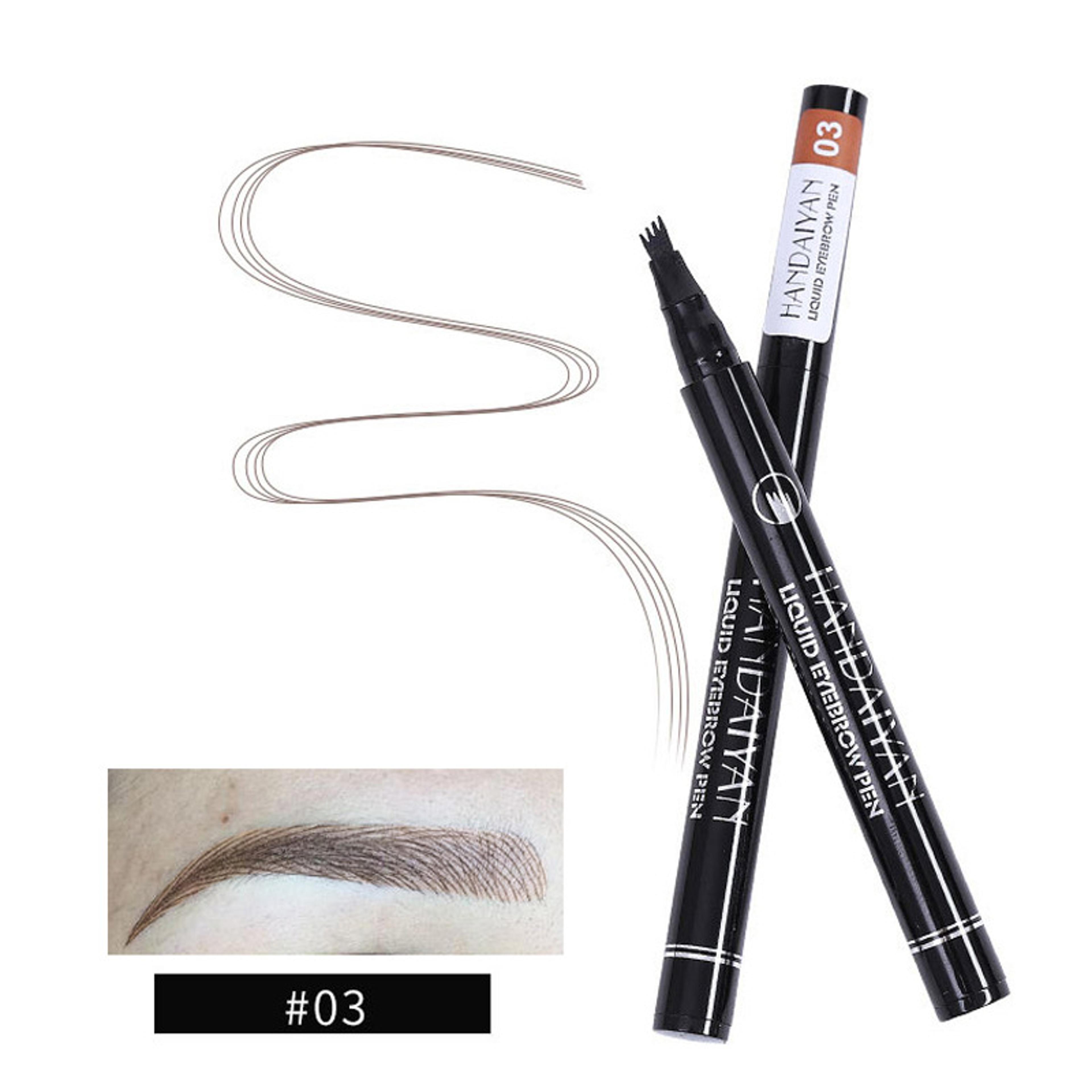 Microblading Eyebrow Pen Waterproof Fork Tip Long Lasting Natural Brow Pencil 4