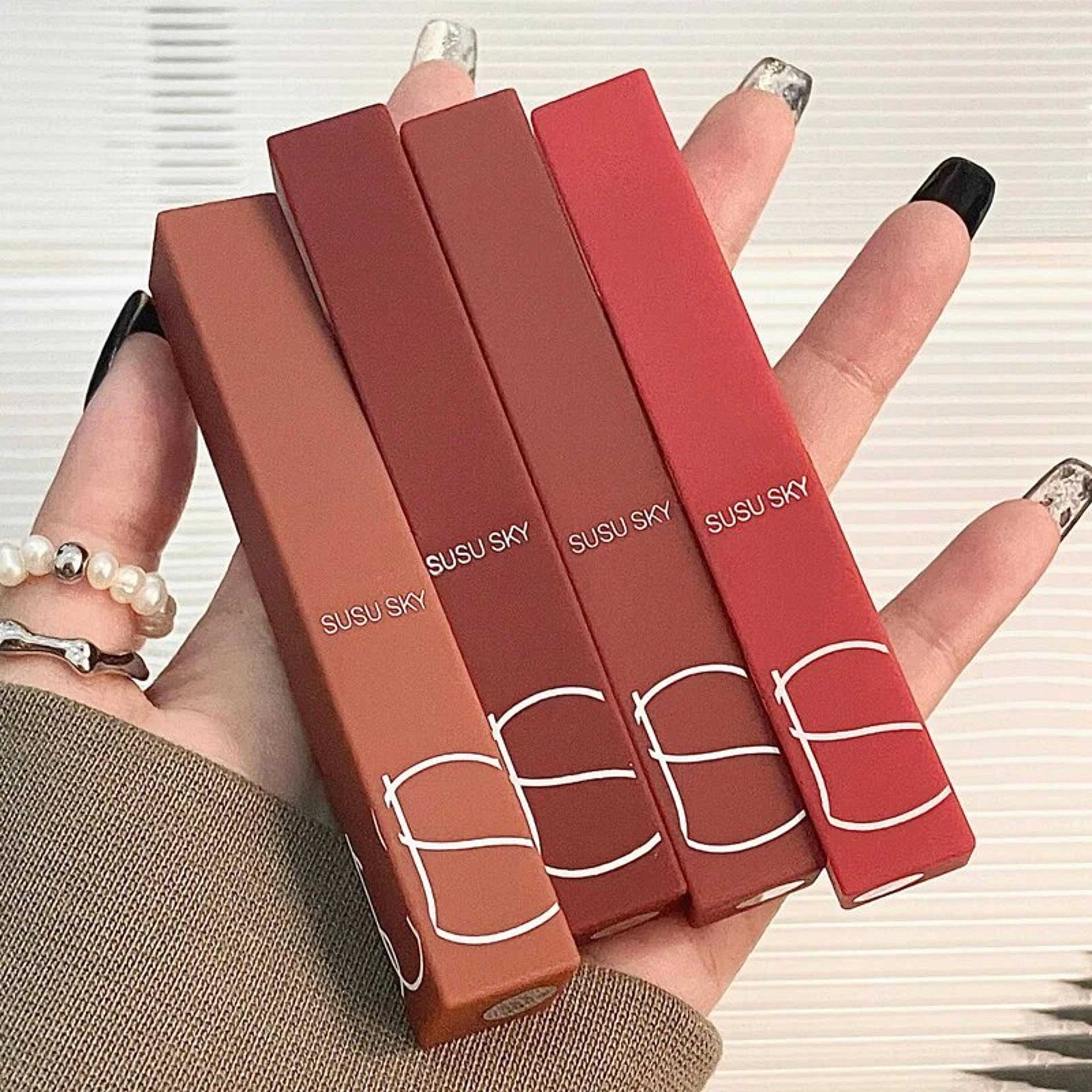 Thin Tube Matte Lipstick Waterproof Long Lasting Lip And Cheek Tint 1