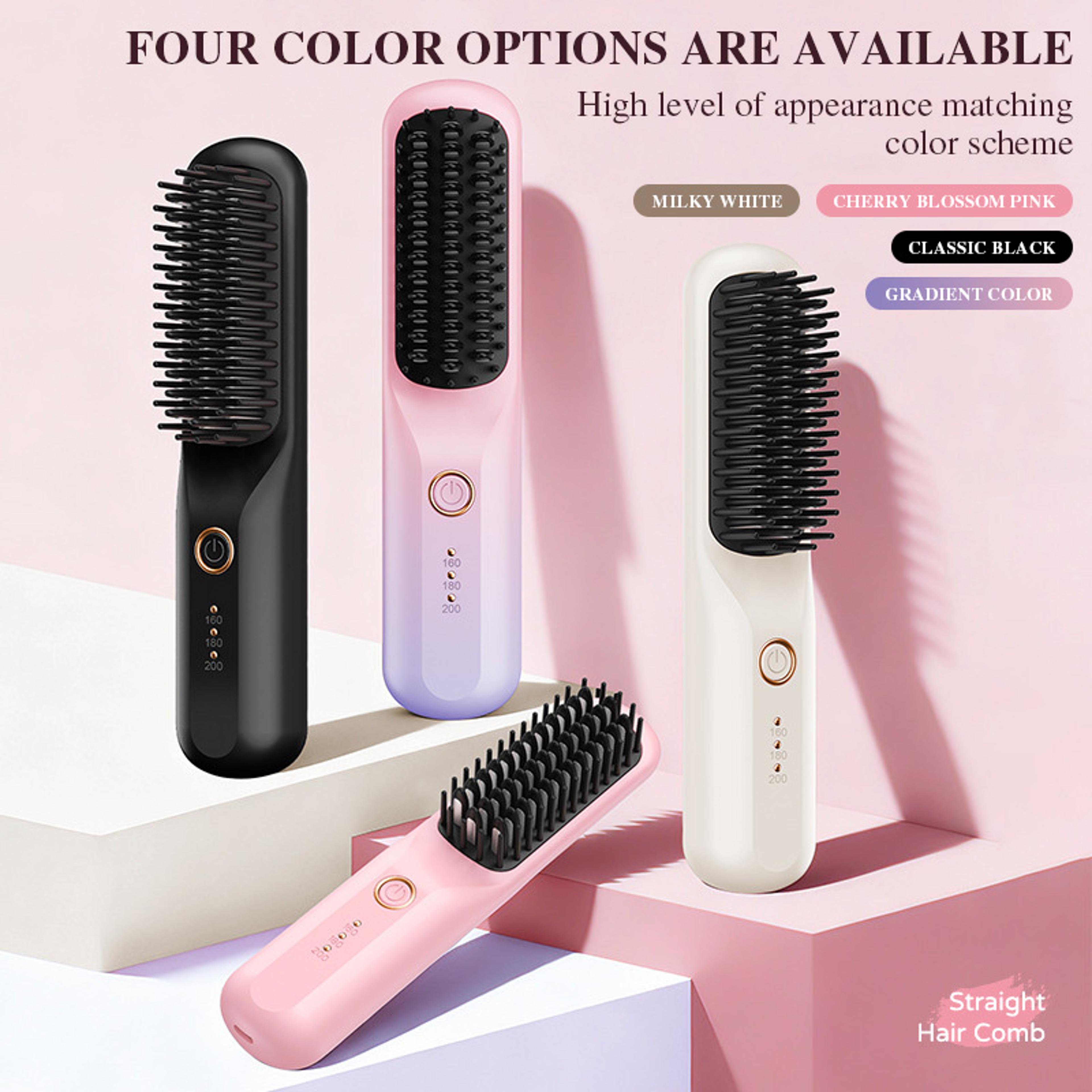 Cordless Hair Straightener Brush Portable Ionic Hot Comb For Travel  Quick Styling 0