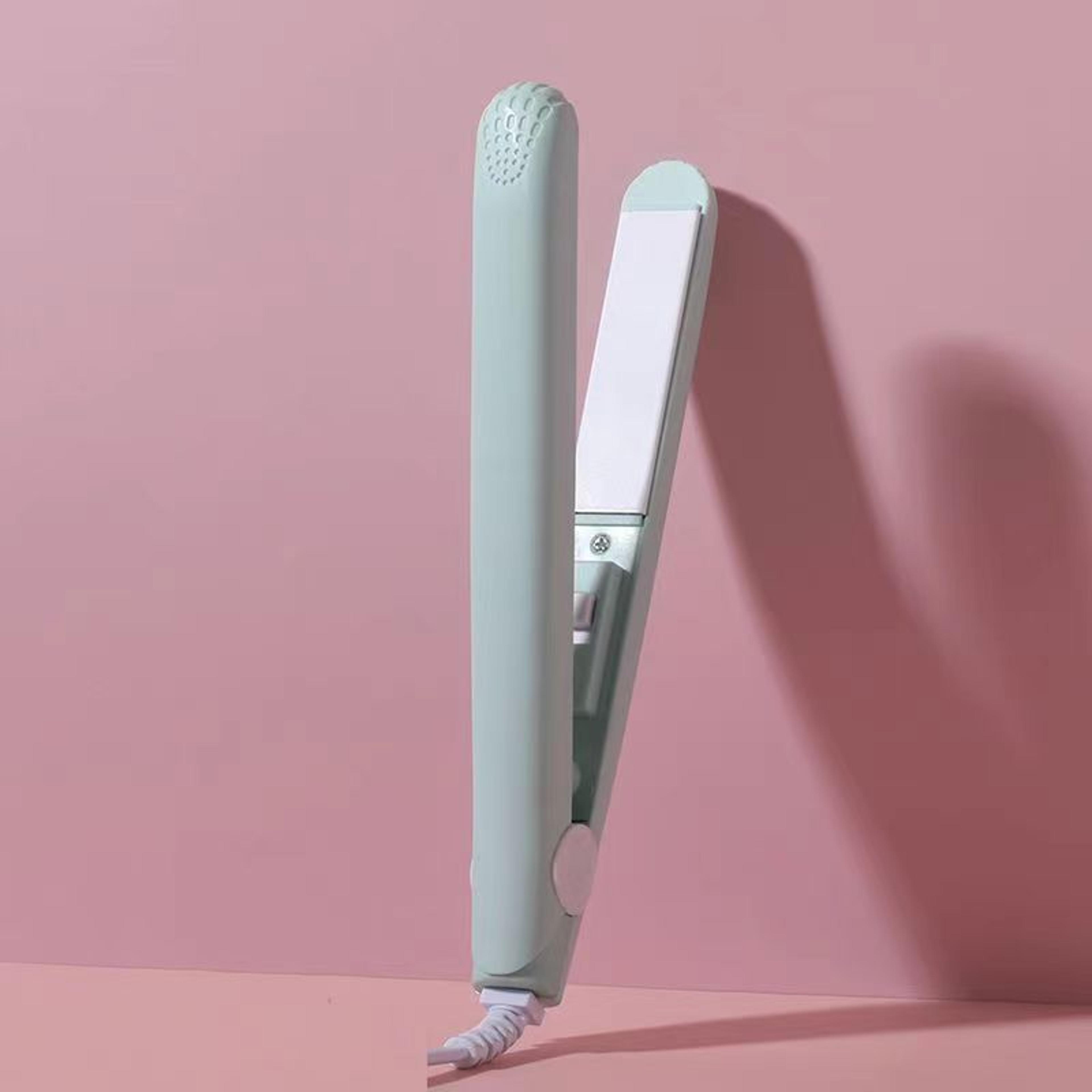 Pink Ceramic Hair Straightener  Curler With Floating Plates Fast Heat Flat Iron 9