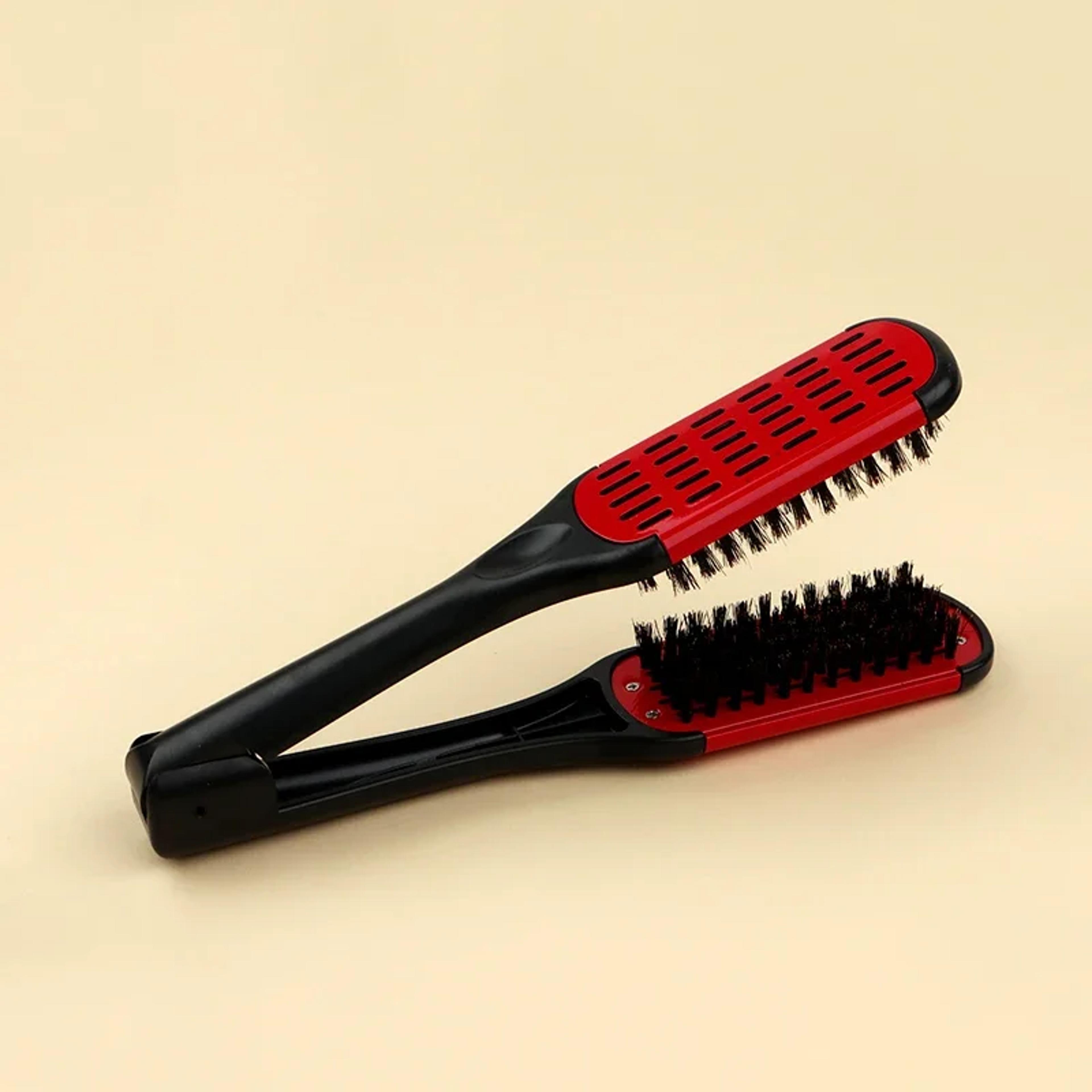 V Shape Hair Straightening Brush Comb Clamp For Fast Smooth Salon Styling 6