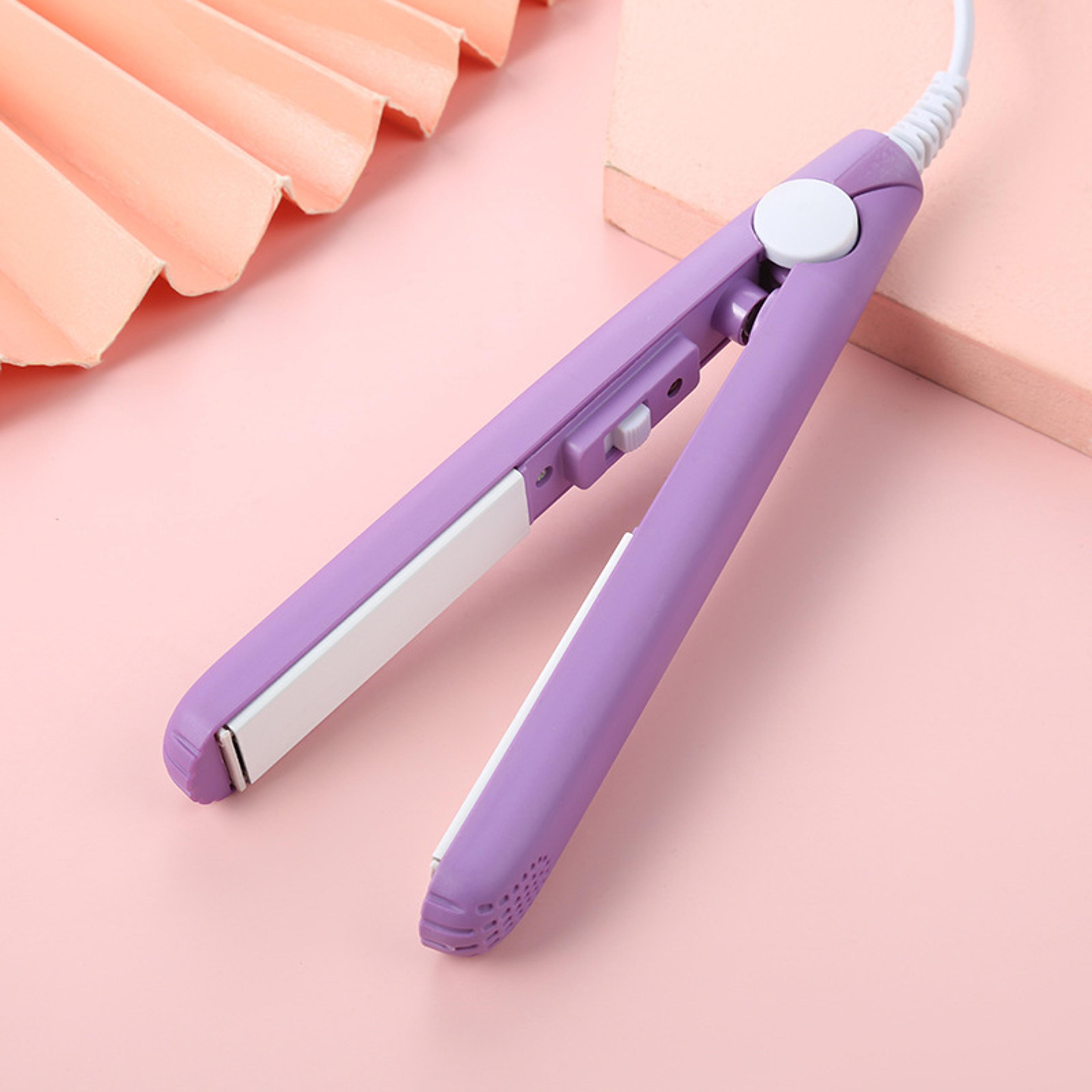 Mini Hair Straightener  Curler Portable Ceramic Flat Iron For Travel And Short Hair 7