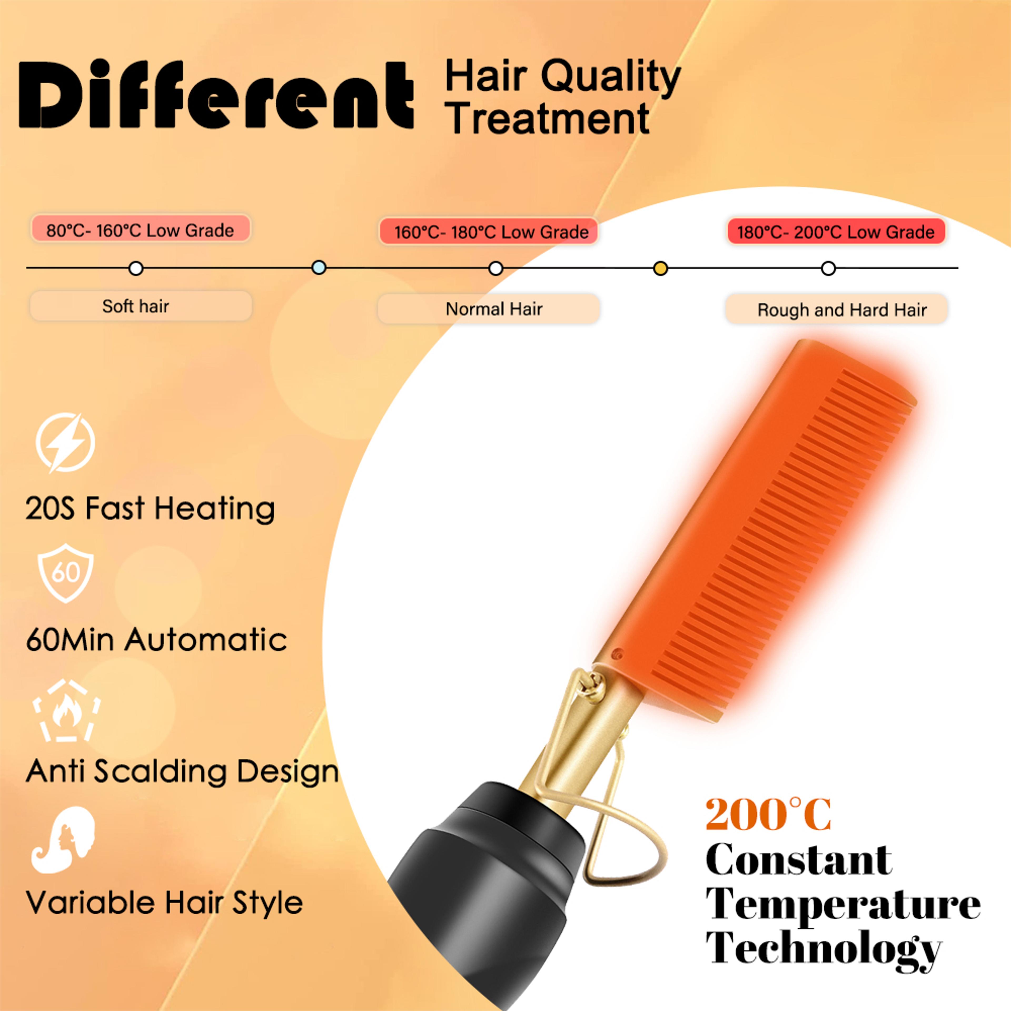 Leeons Hot Comb Hair Straightener Ceramic Electric Hair Styling Tool For Straightening And Curling 5