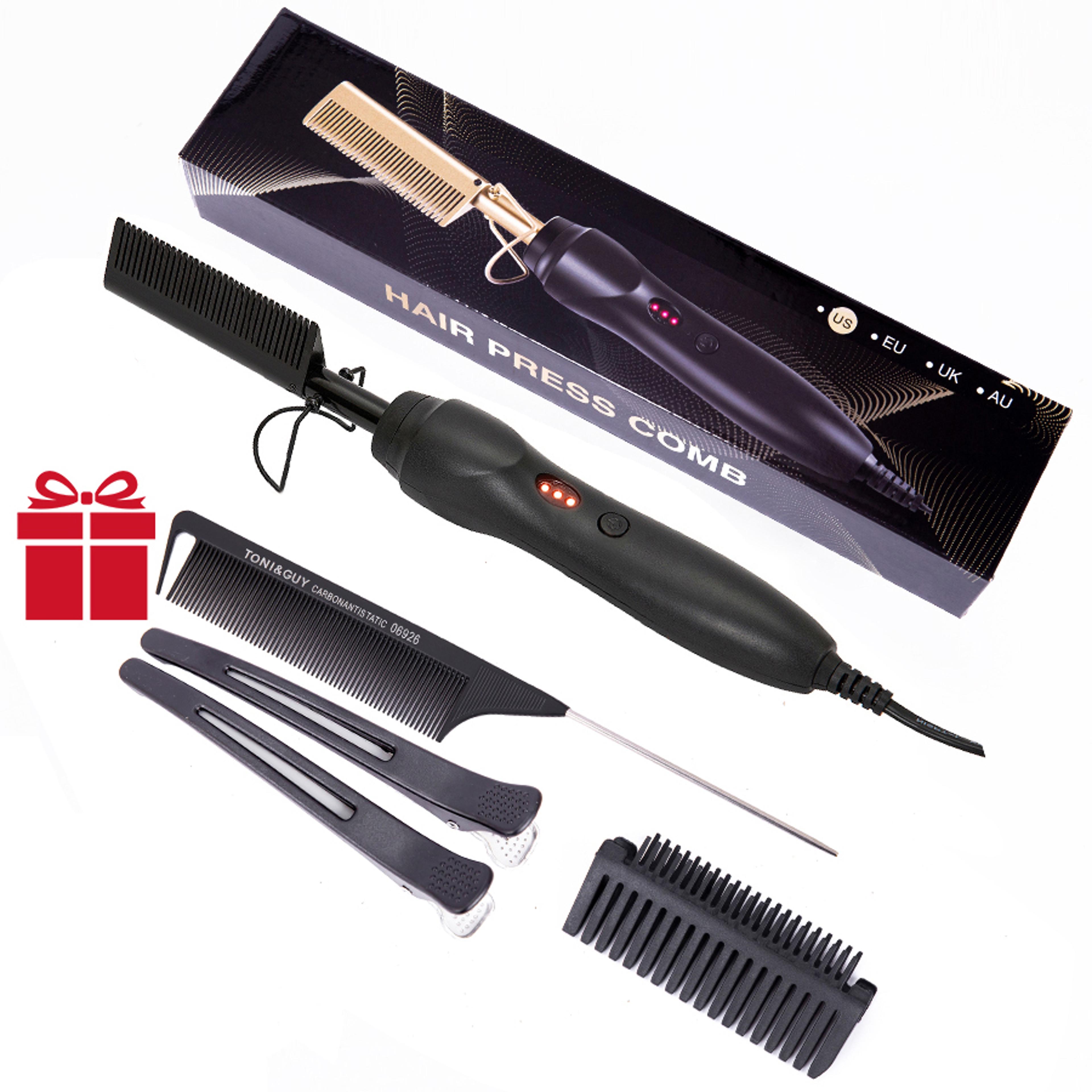Leeons Hot Comb Hair Straightener Ceramic Electric Hair Styling Tool For Straightening And Curling 7