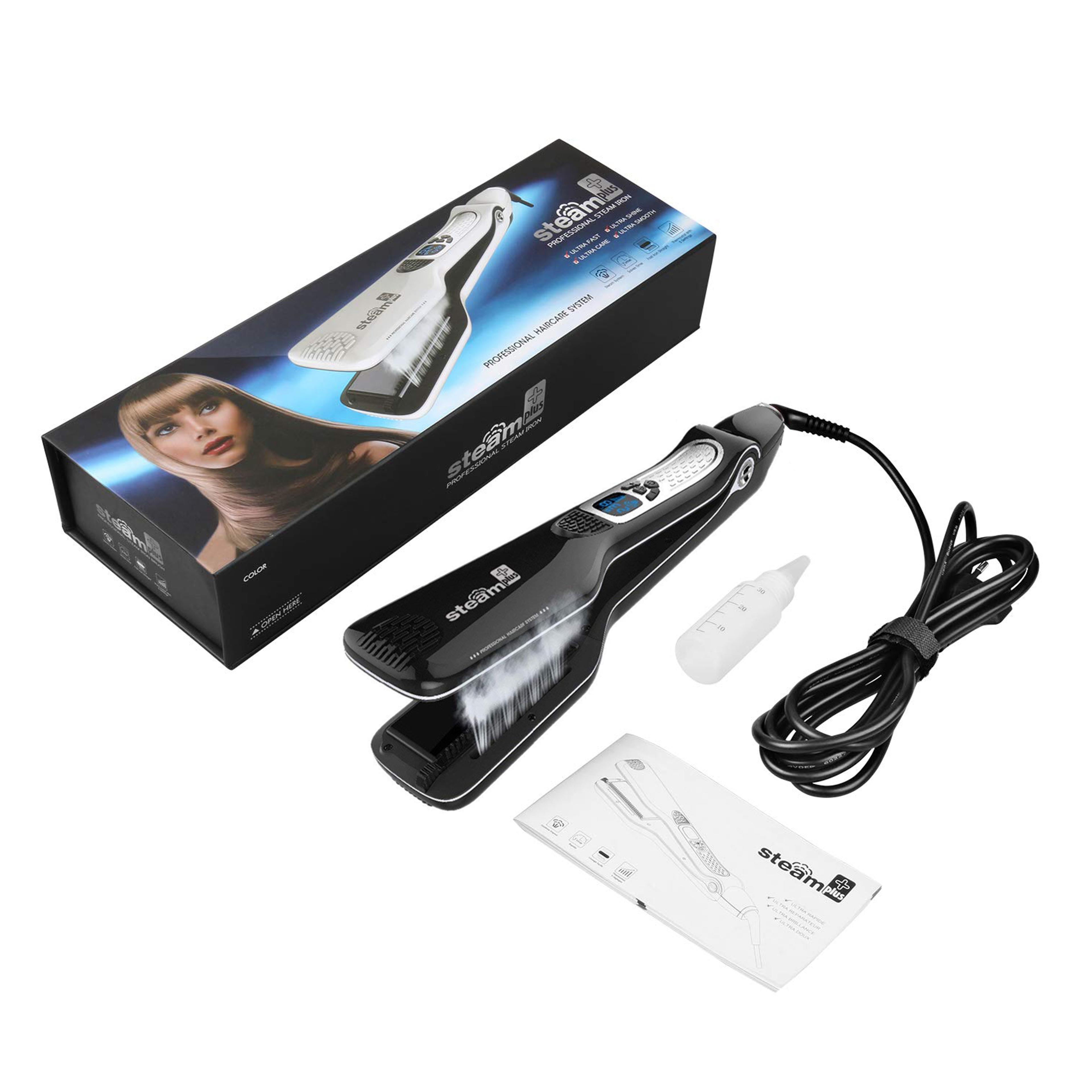Professional Steam Hair Straightener Ceramic Wide Plate Flat Iron With LCD Display 6