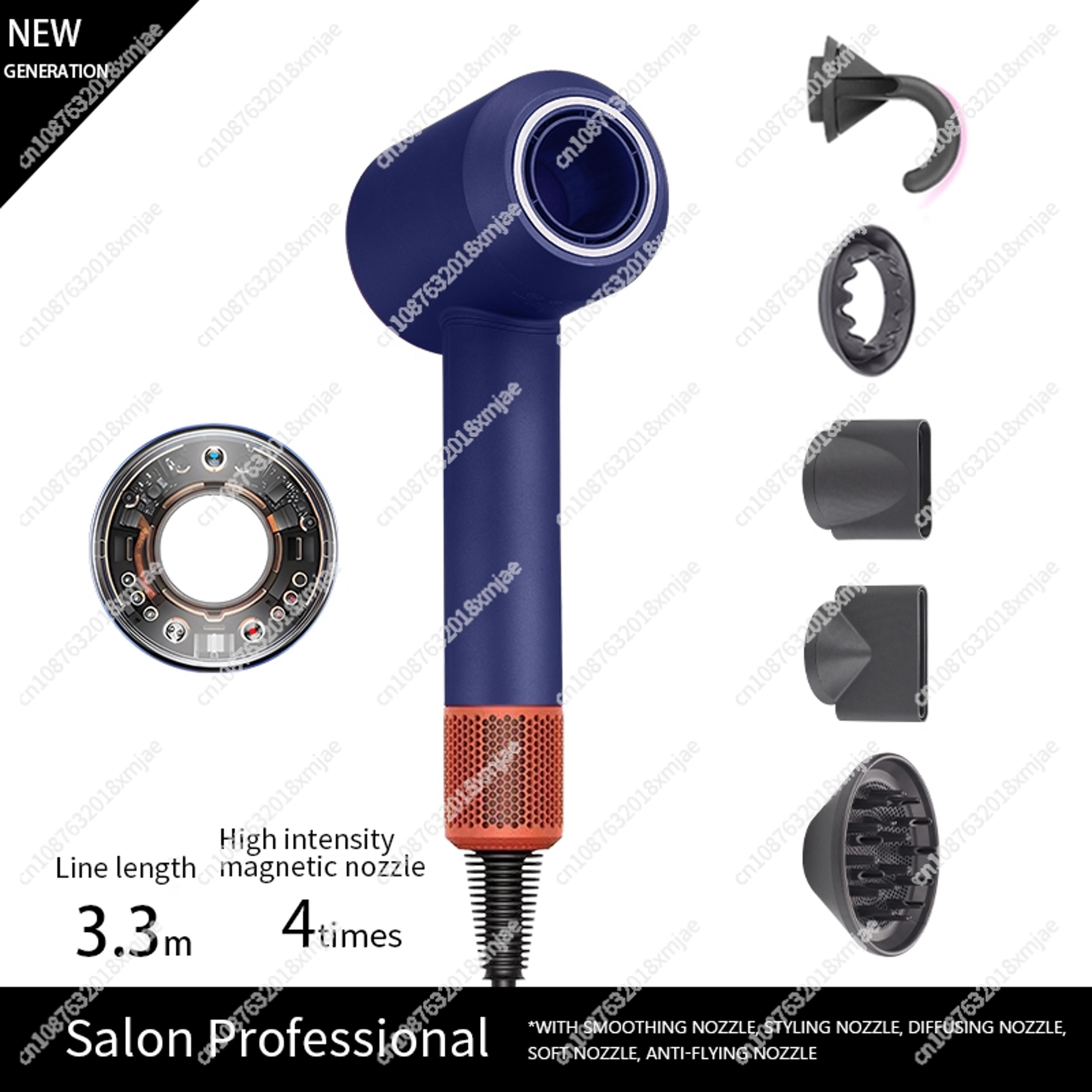 Leafless Hair Dryer With Negative Ion Technology Fast Drying Professional Styling Tool 10