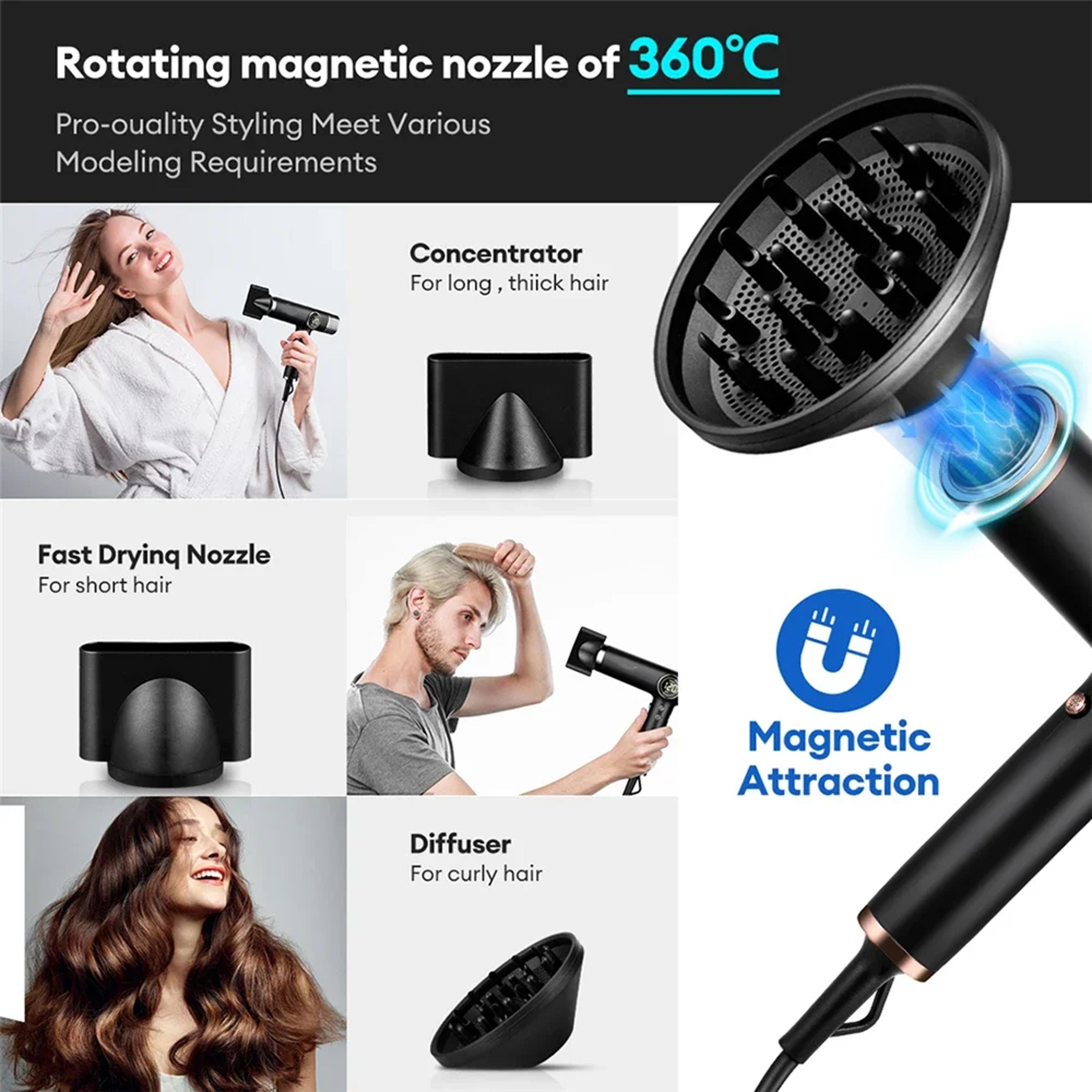 Hair Styler Ionic Hair Dryer Professional Air Wrap Styling Set 4