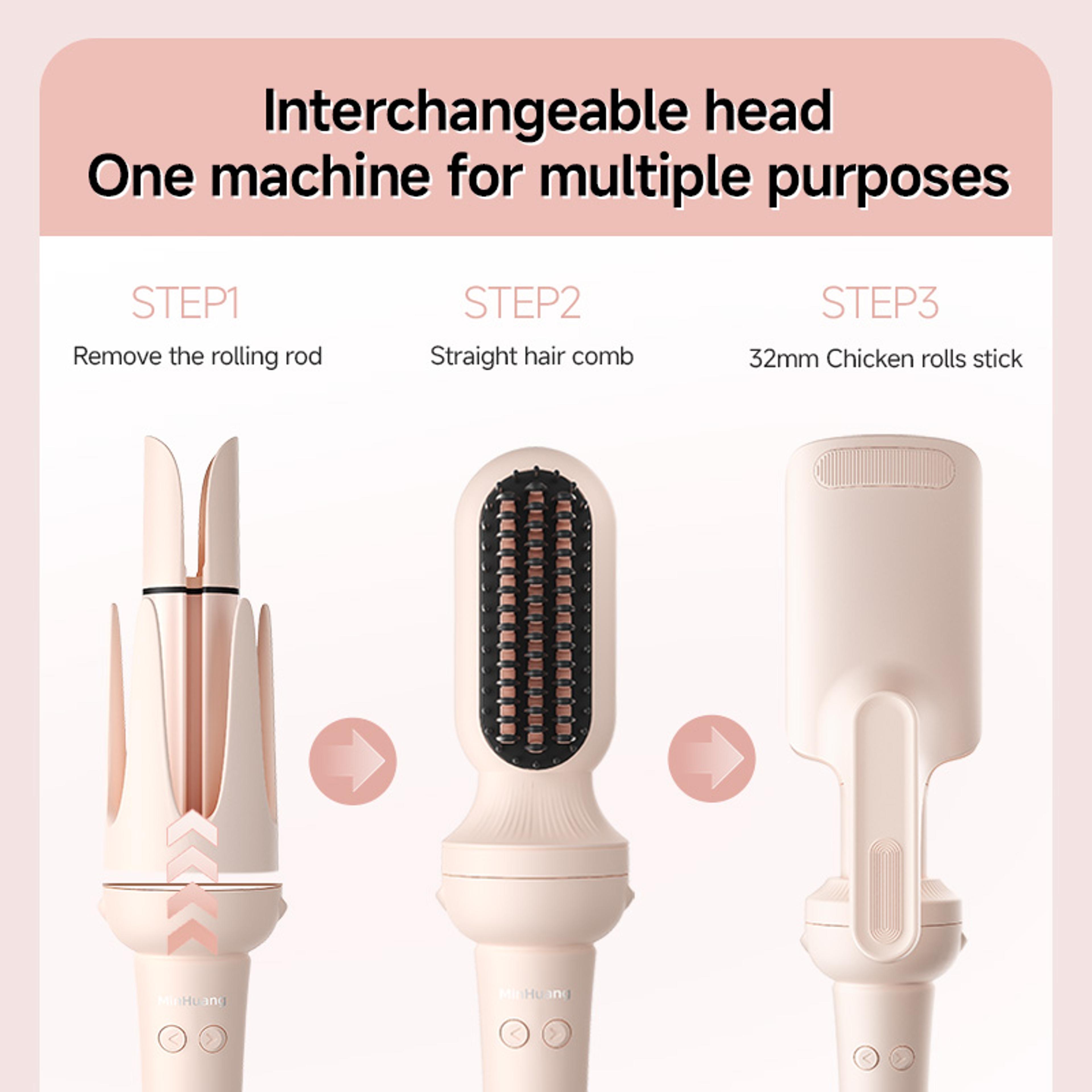 Automatic Curling Iron With Negative Ion Hair Care Fast Heating Hair Styling Wand 3