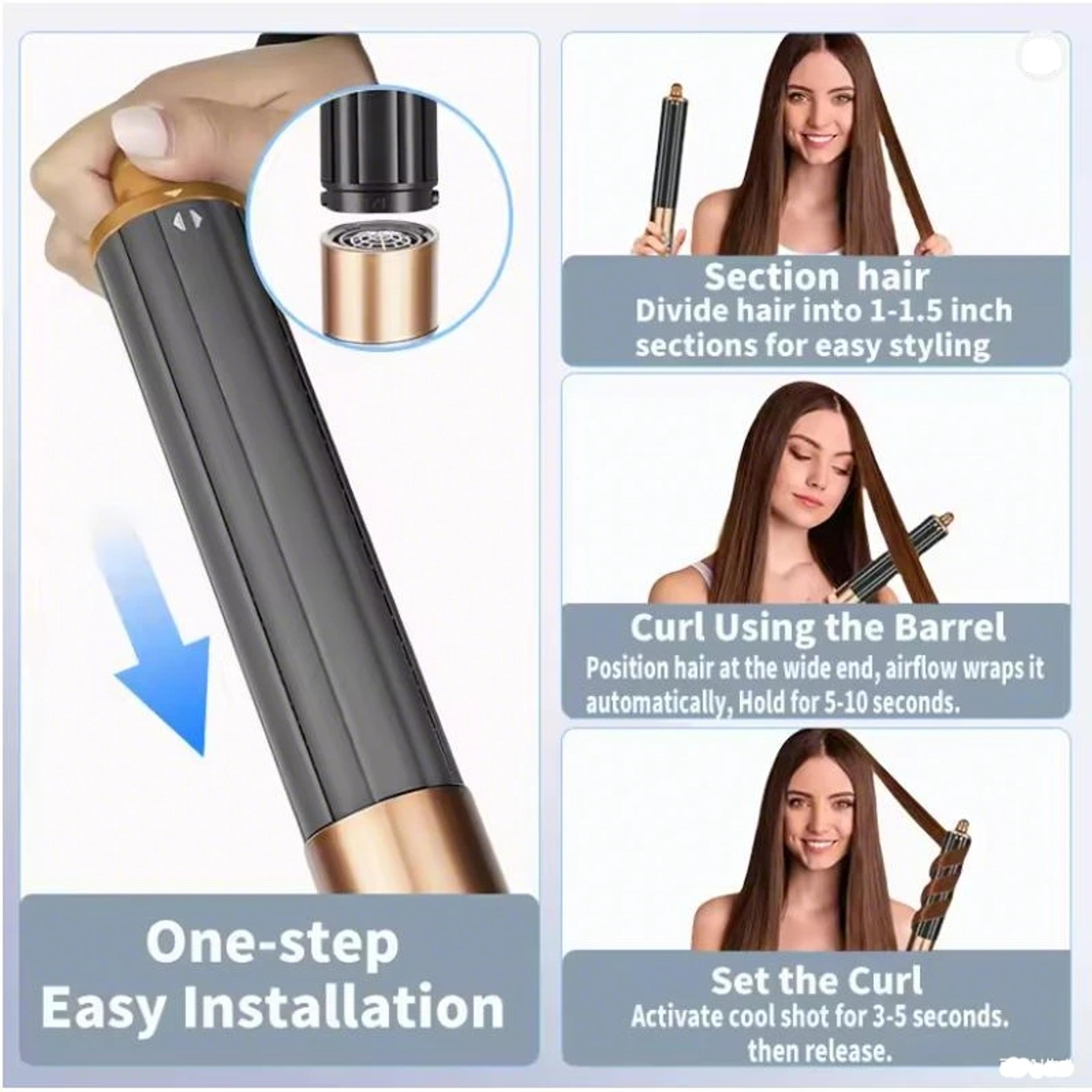 Hair Styler With Negative Ion Hair Dryer Brush For Fast Drying Curling  Volumizing 5