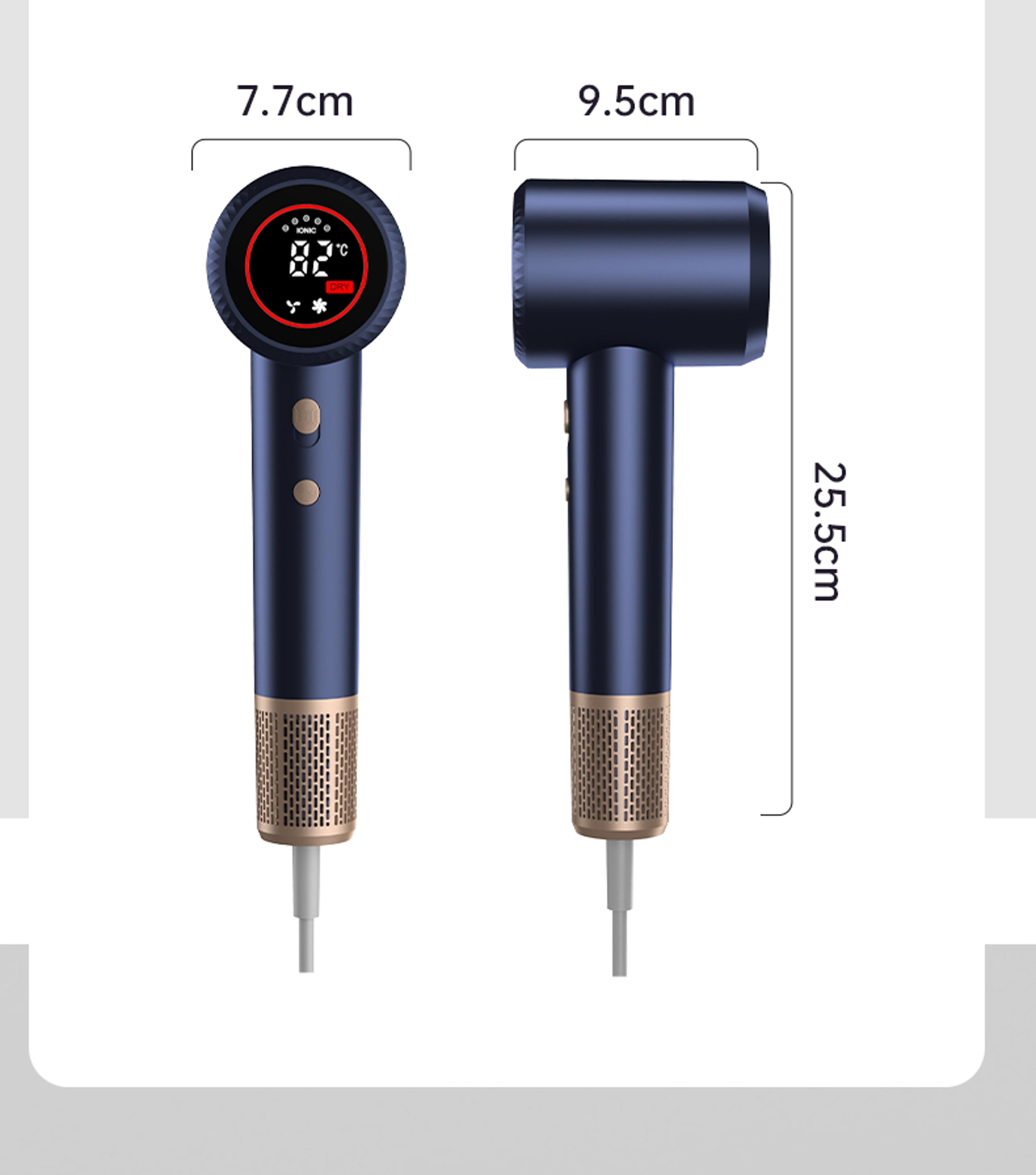 High Speed Ionic Hair Dryer With BLDC Motor Digital Display  Quiet Bladeless Design 1