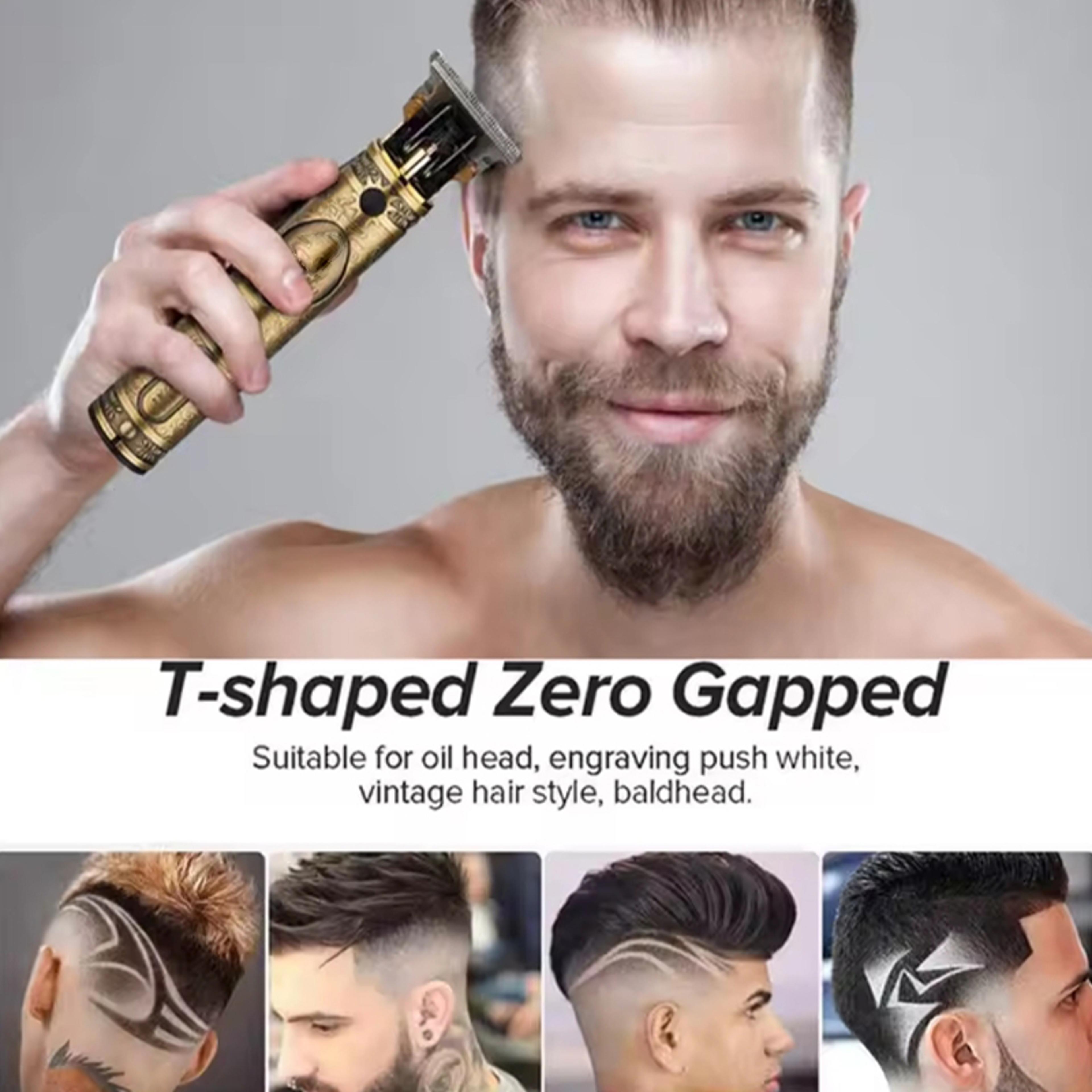 Vintage Hair Trimmer Cordless Hair Clipper With Stainless Steel T Blade USB Rechargeable Grooming K 2