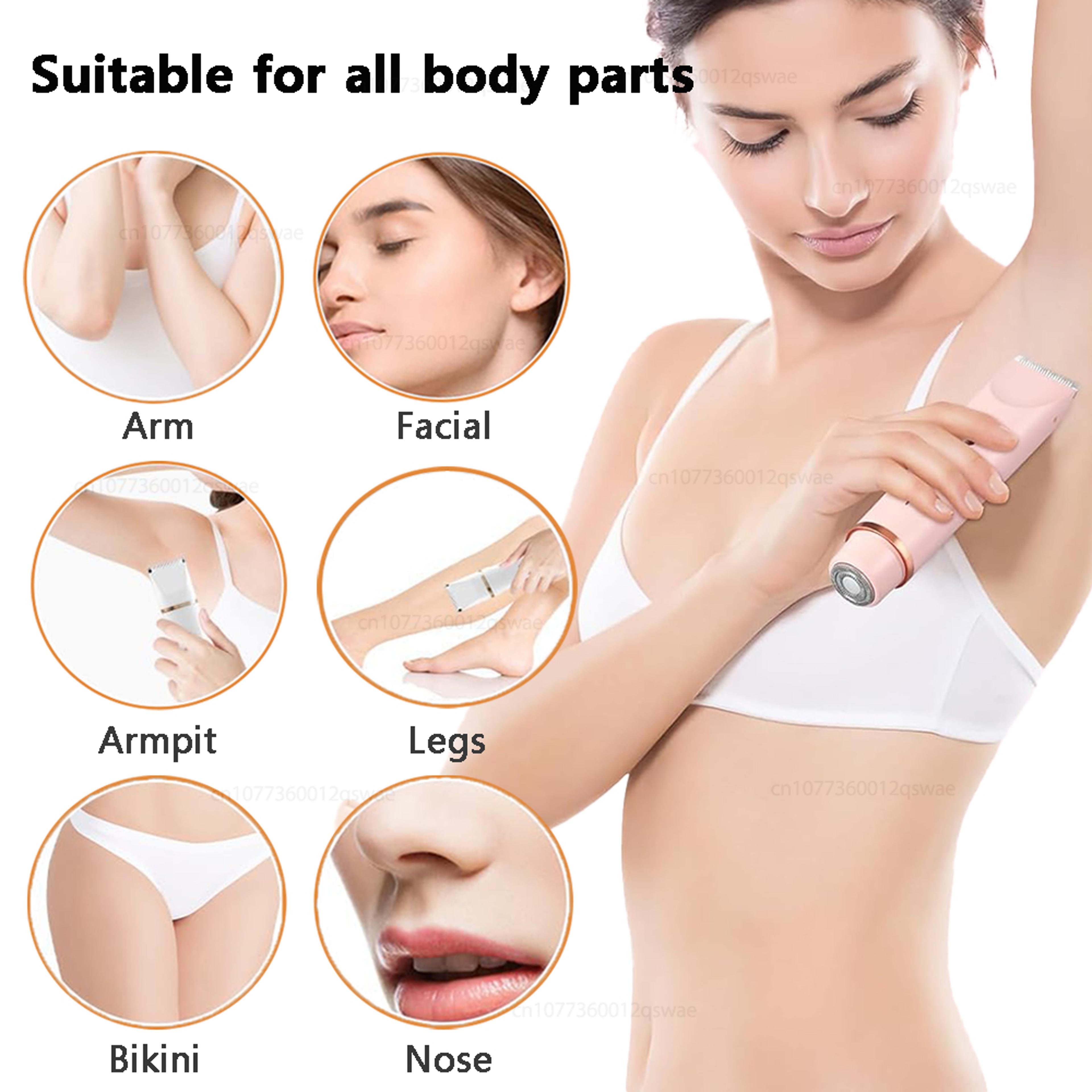 Rechargeable Women Electric Shaver For Bikini Legs  Underarms With Detachable Head 1