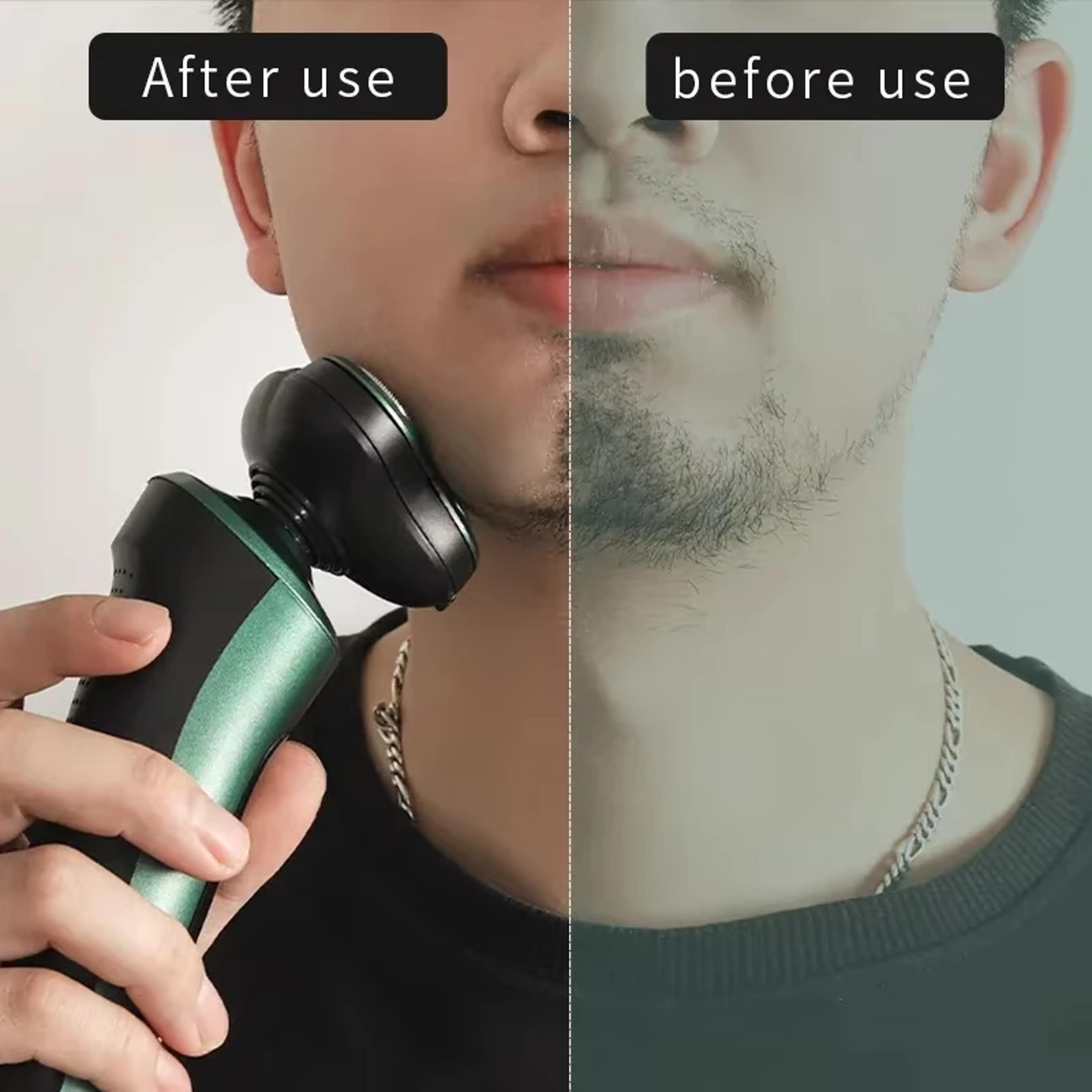 LED Digital Electric Shaver With Floating Heads USB Rechargeable Rotary Razor For Men 5