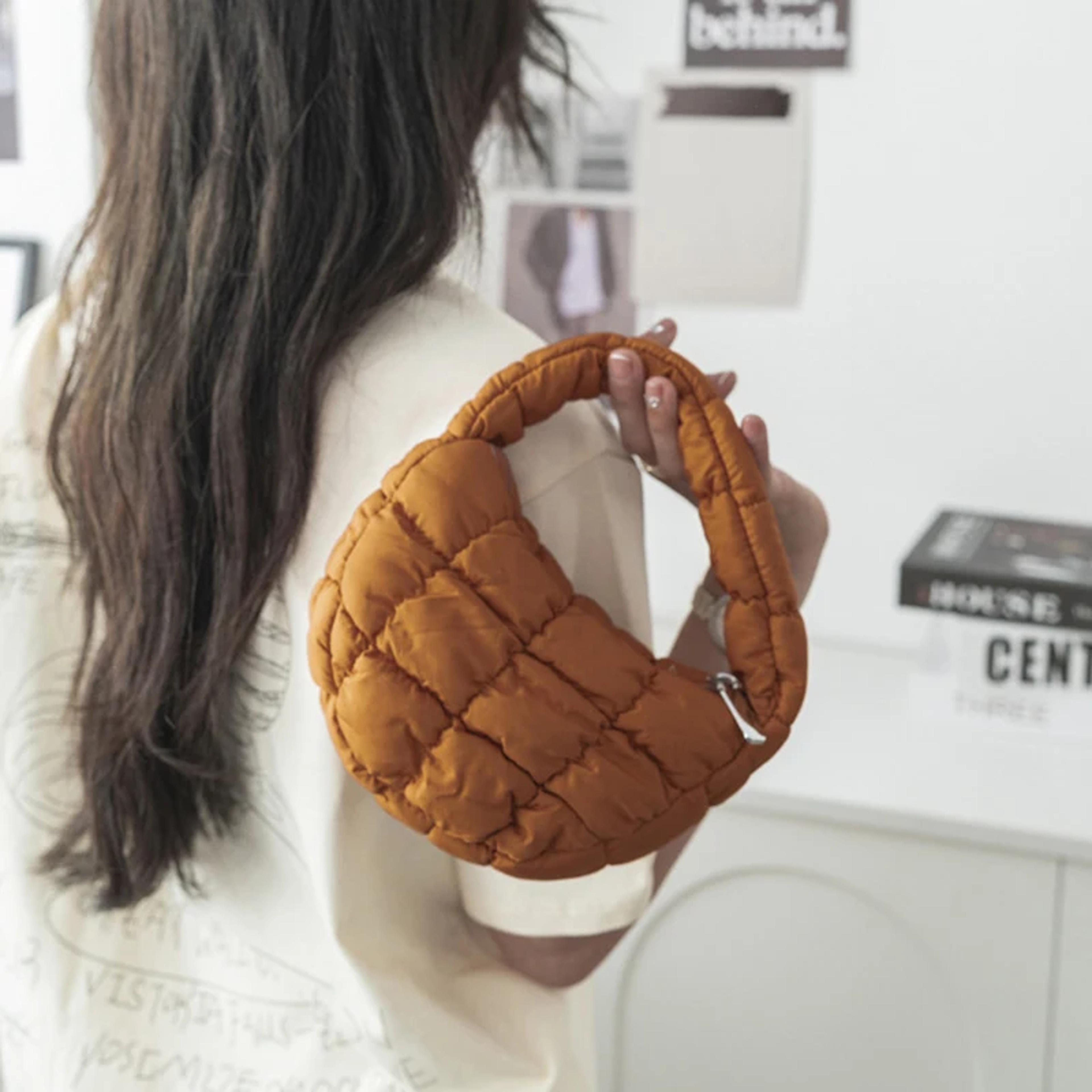 Elegant Mini Puffer Tote Bag Quilted Nylon Handbag For Phone Keys  Daily Essentials 1