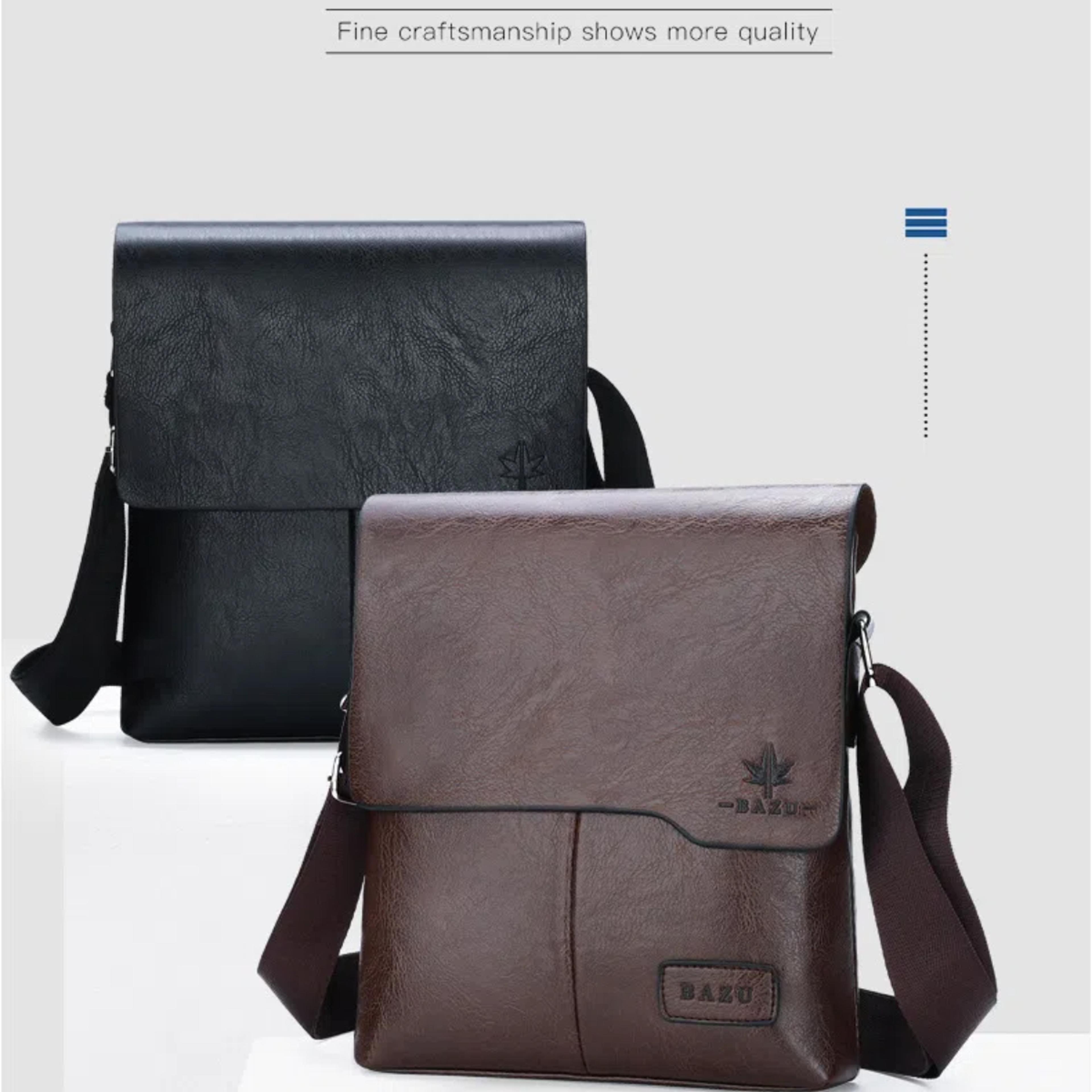 Vintage Leather Messenger Bag For Men Business Crossbody Shoulder Handbag 2
