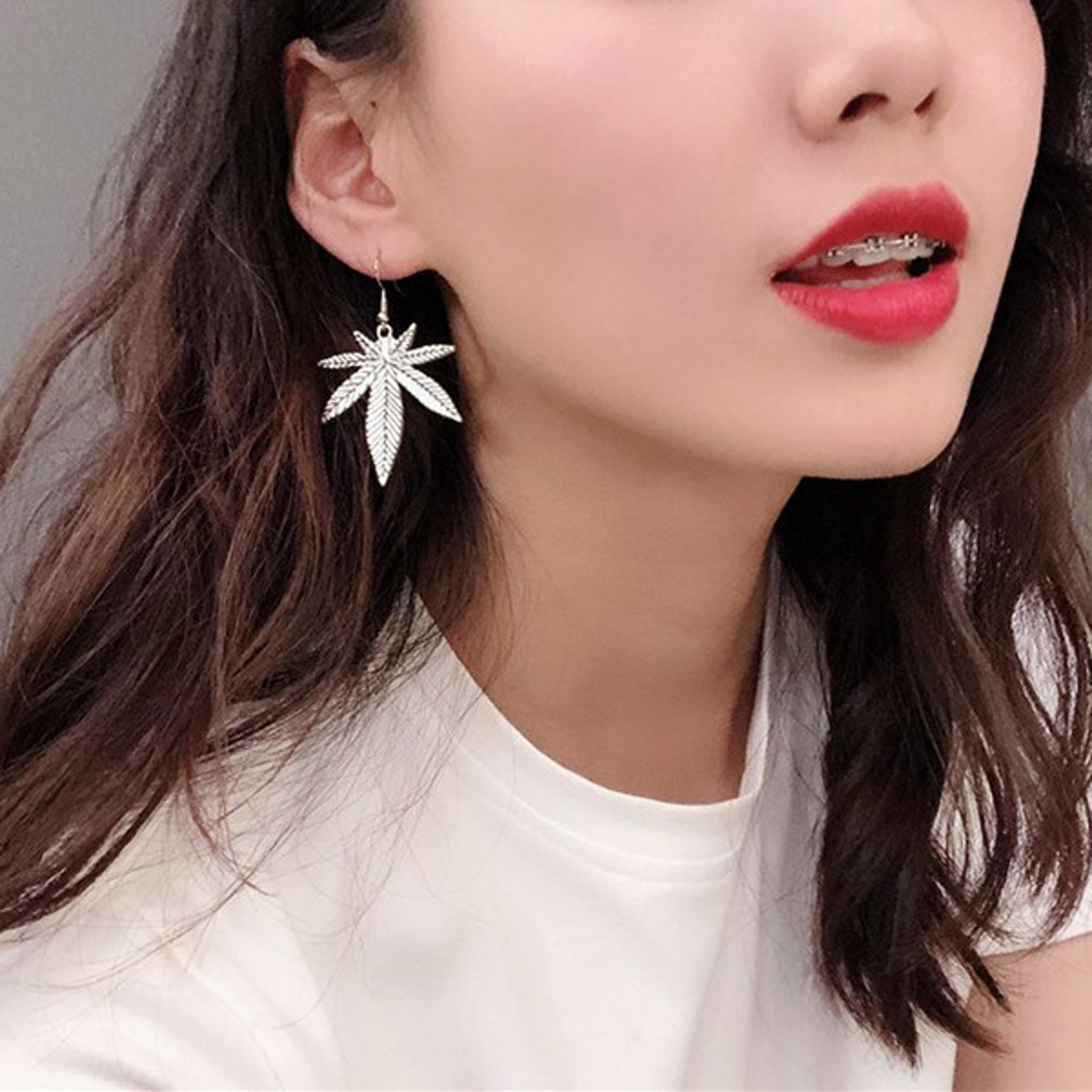 pot leaf earrings