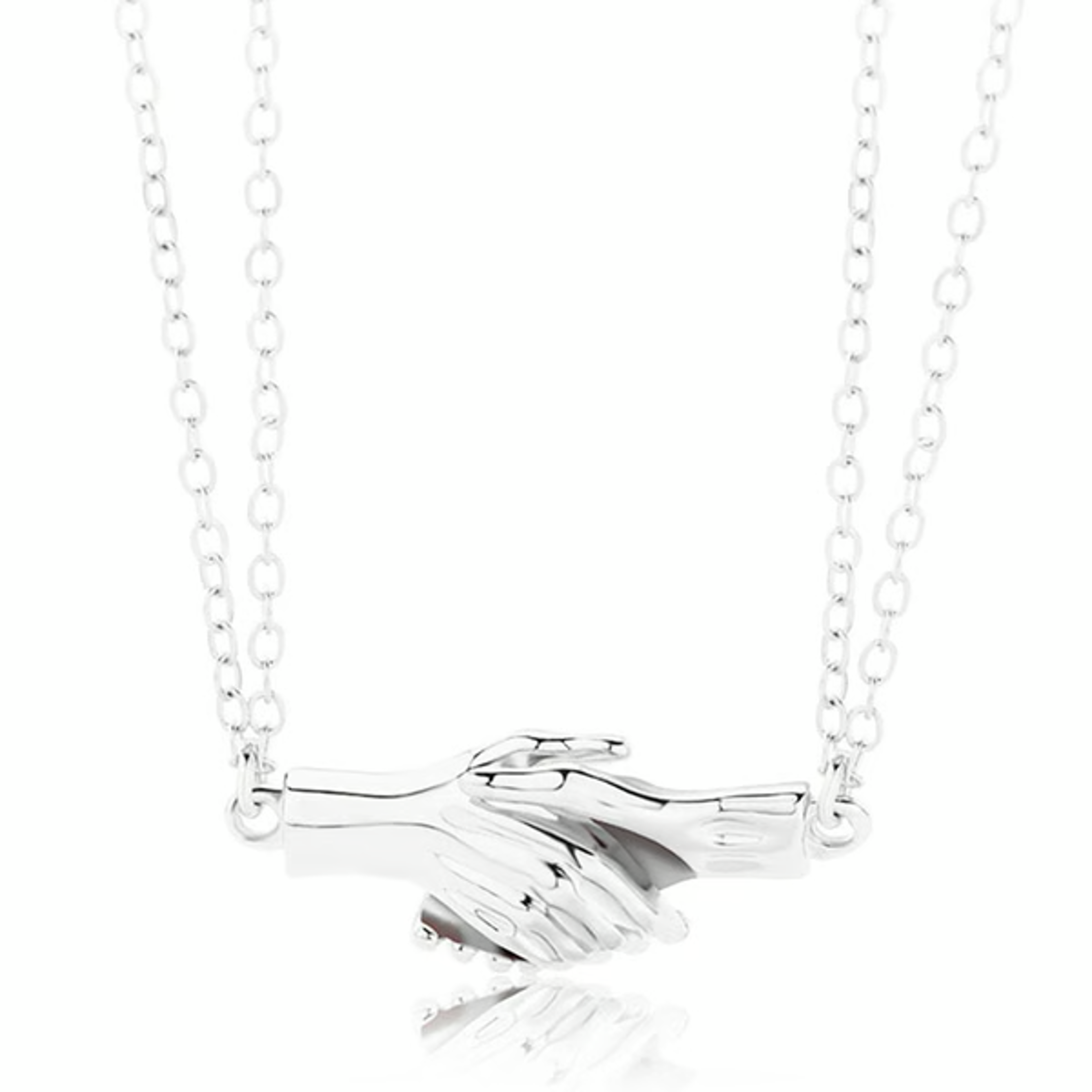 Hold Hands Couple Necklace silver