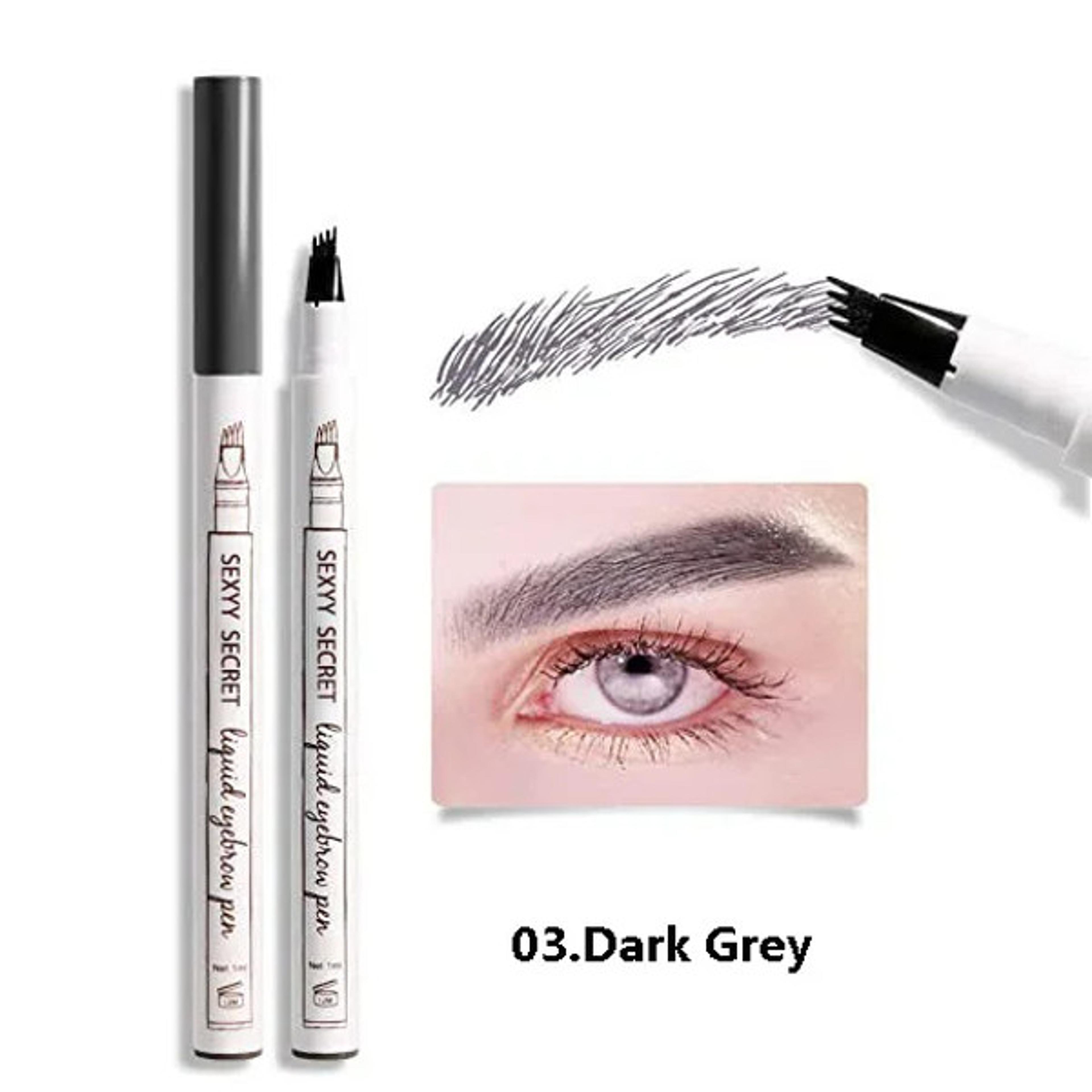 Flawless AllDay  Waterproof Microblading Pen for Perfect Brows SmudgeProof  Long Lasting Dark G