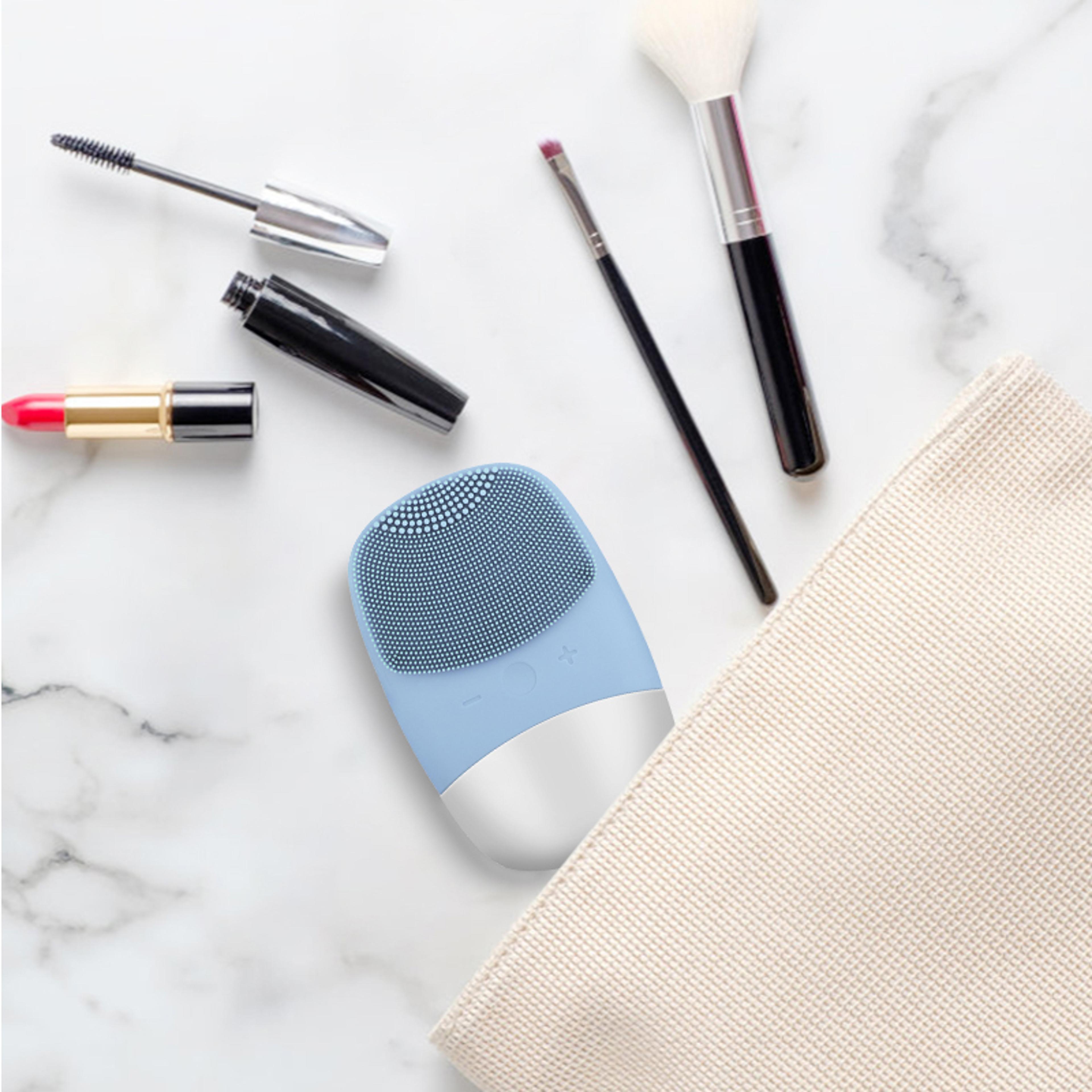brush sonic electric facial cleanser, electric face cleansing brush skin care tools, scrubber massager for radiant skin