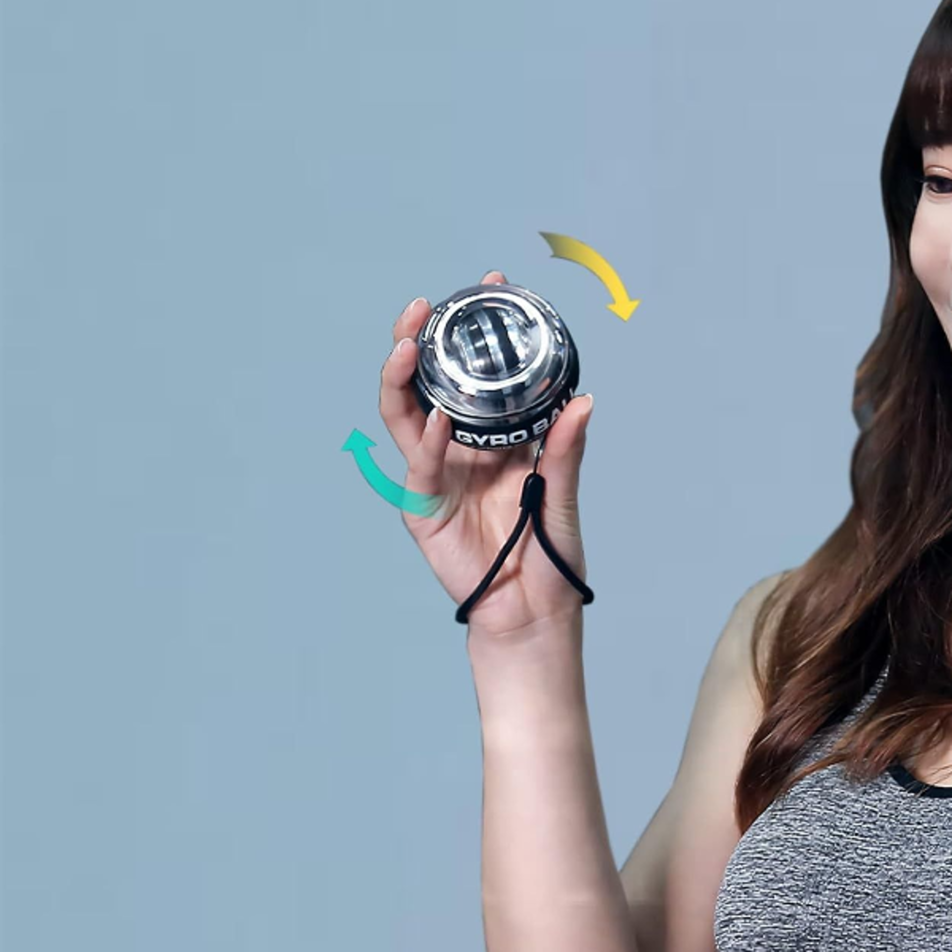 Auto Counter Gyro Ball Wrist Power Ball Strengthen Arm Gym Workout with Forearm Gyro Trainer