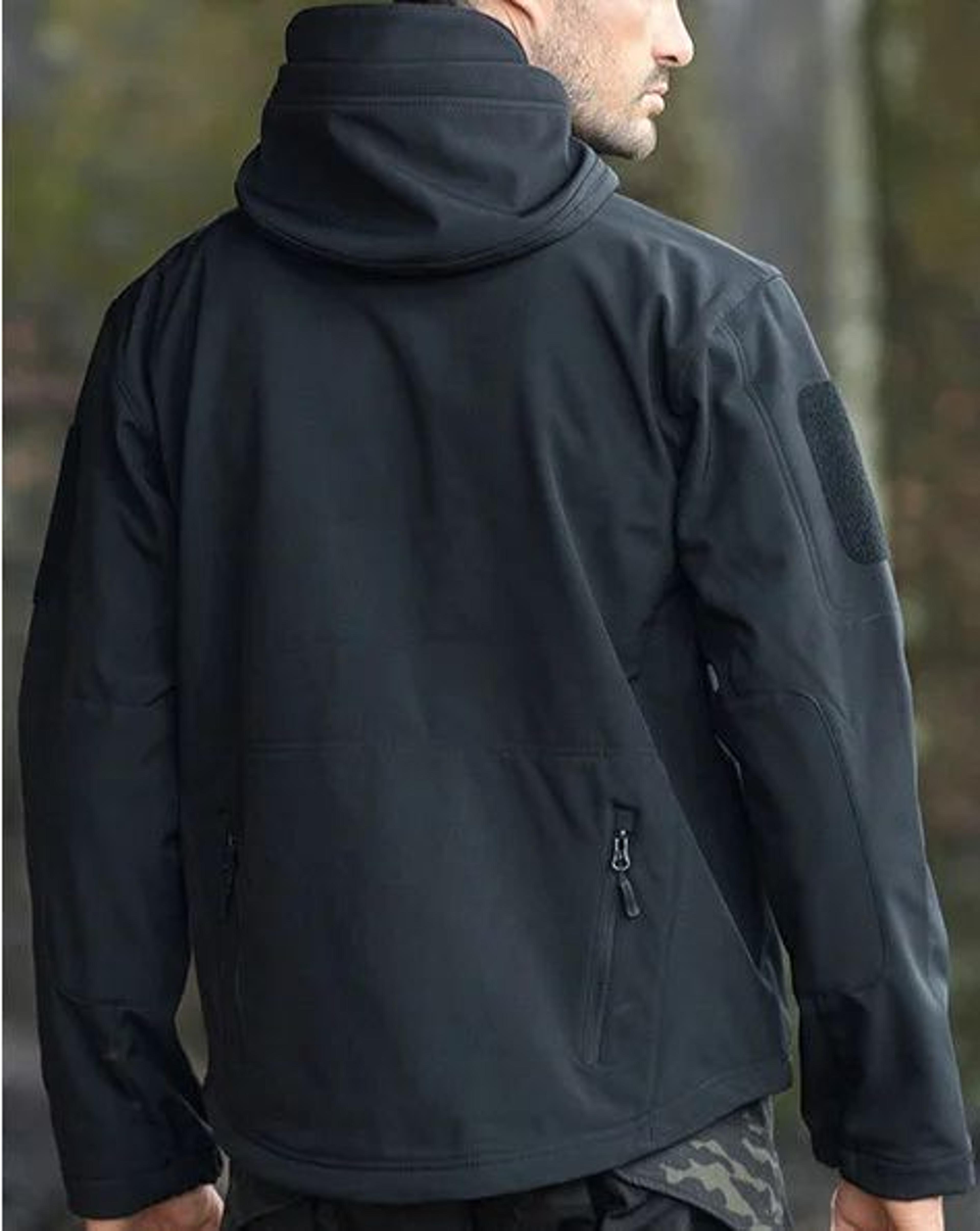 Mens Tactical Soft Shell Jacket Windproof  Waterproof Army Combat Jacket with Hood