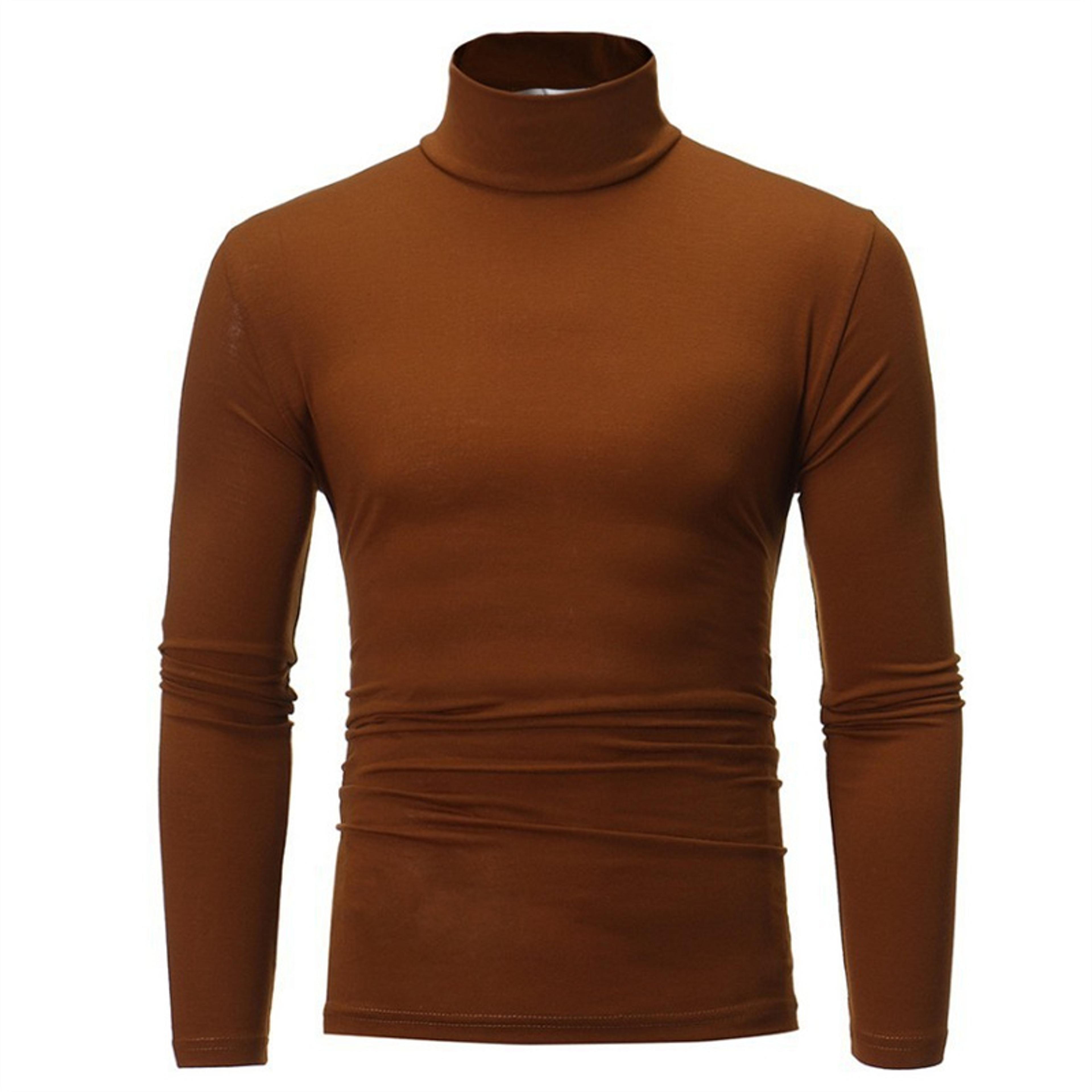 Winter Thermal Shirt for Men Thin Base Layer Tights High Neck Slim Fit Long Sleeve TShirt for Aut