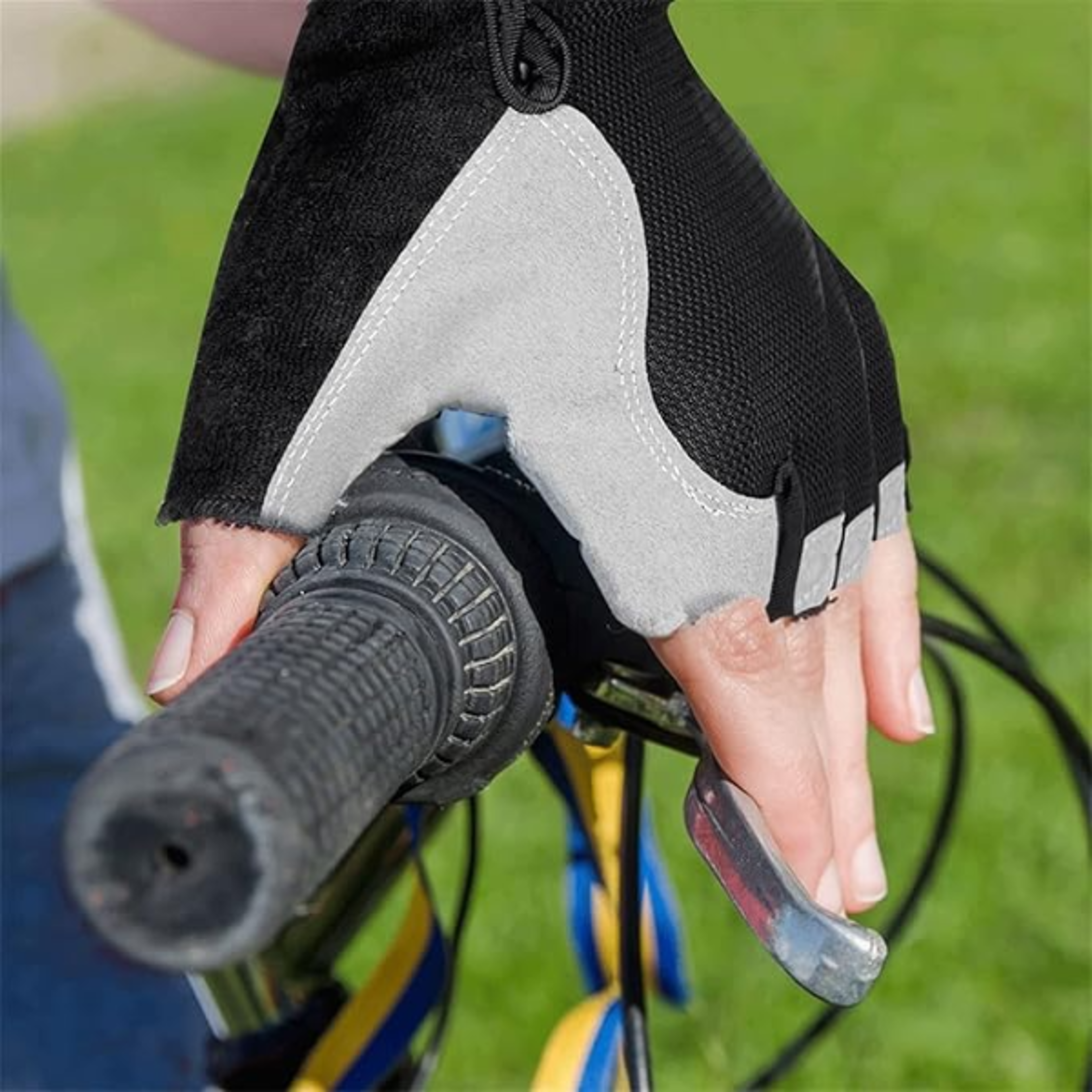 cycling bicycle gloves, half finger gym gloves with anti-slip grip & breathable design