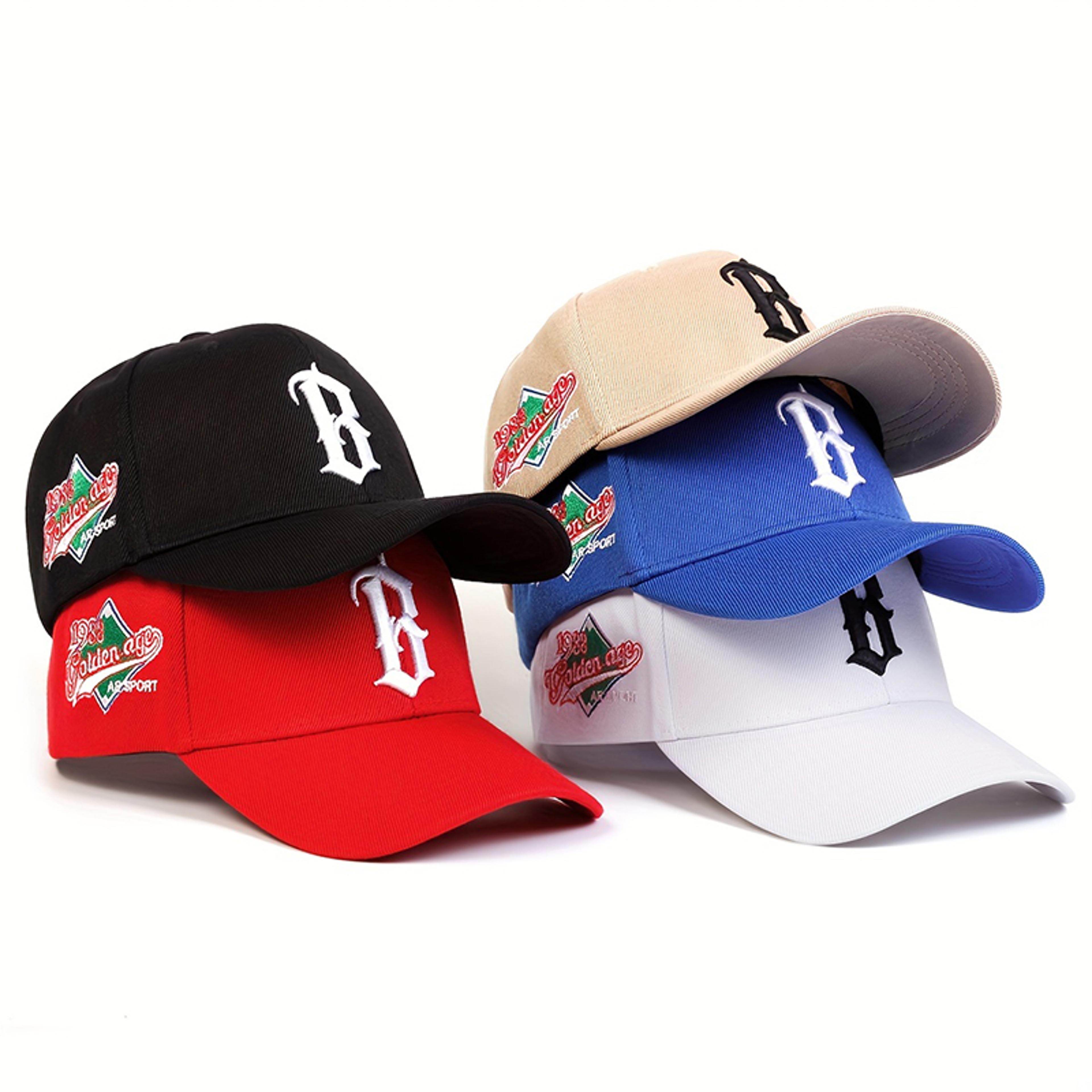 unisex letter b side 1988 embroidered baseball cap, adjustable outdoor leisure hat for spring, autumn, travel & vacation