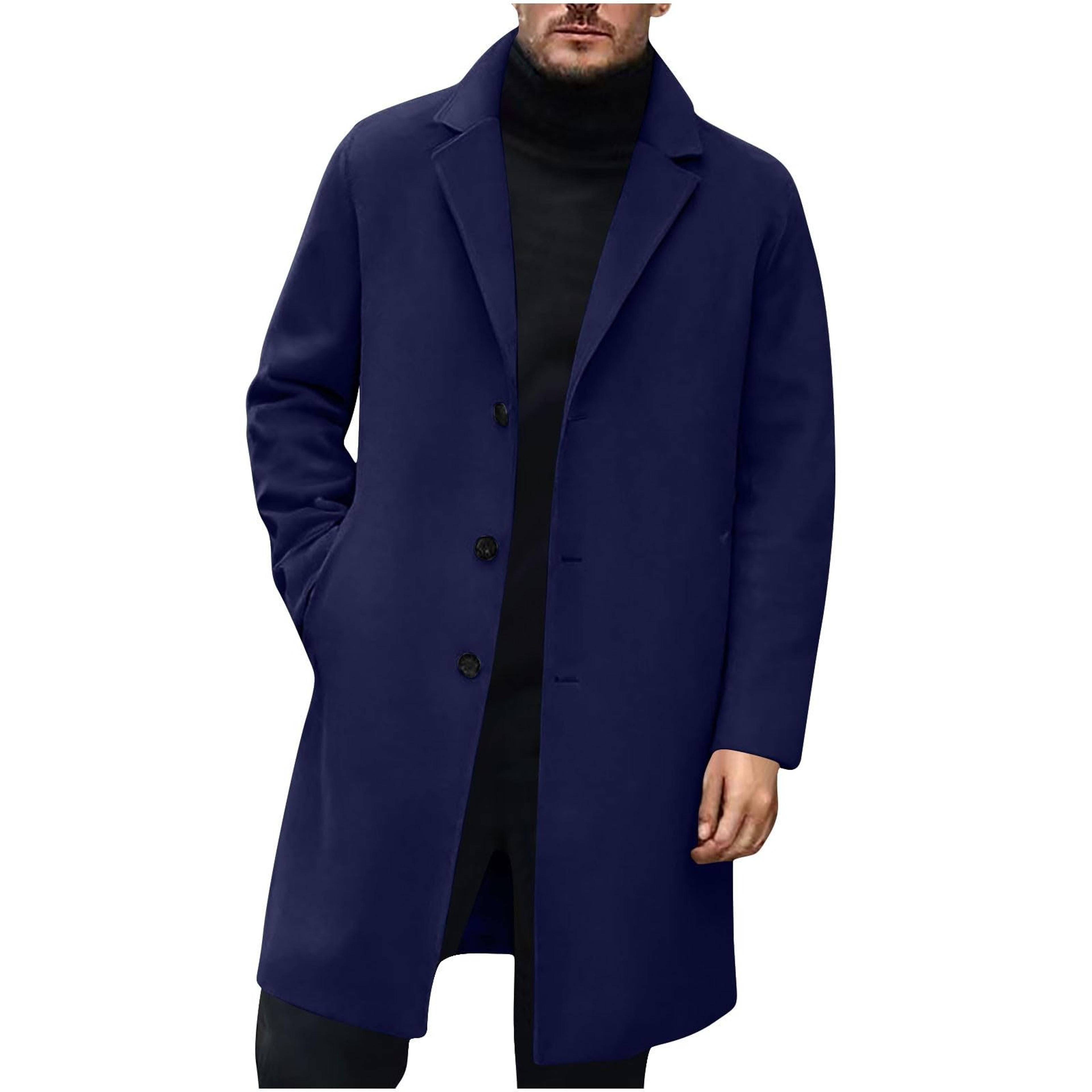 High Quality Mens Wool Jacket Luxurious Brand Clothing Men Wool Blends Coats Trench Pea Coat Spring 1