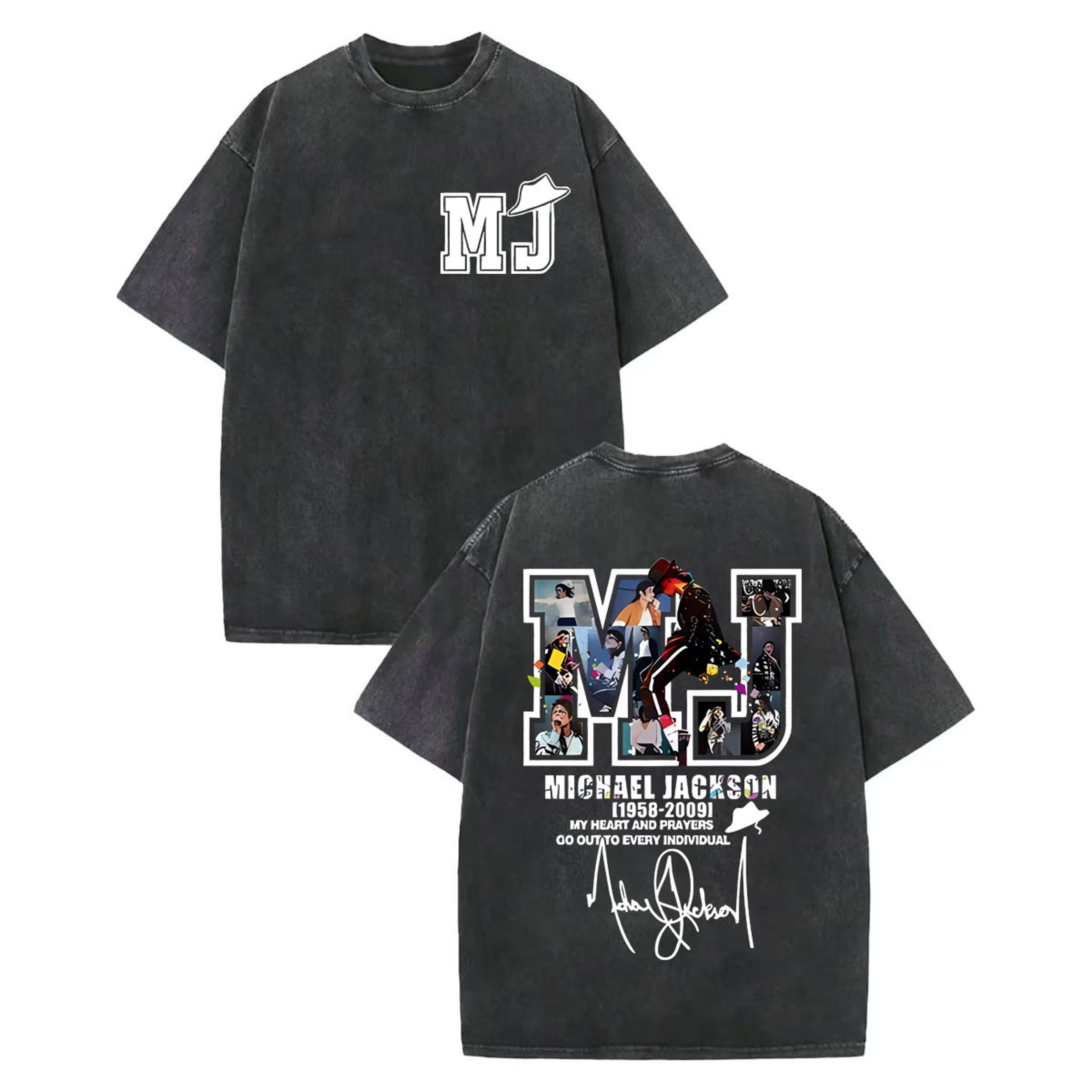 Vintage Michael Jackson Shirt Retro Graphic Rock Tee Oversized Washed Cotton Streetwear 15