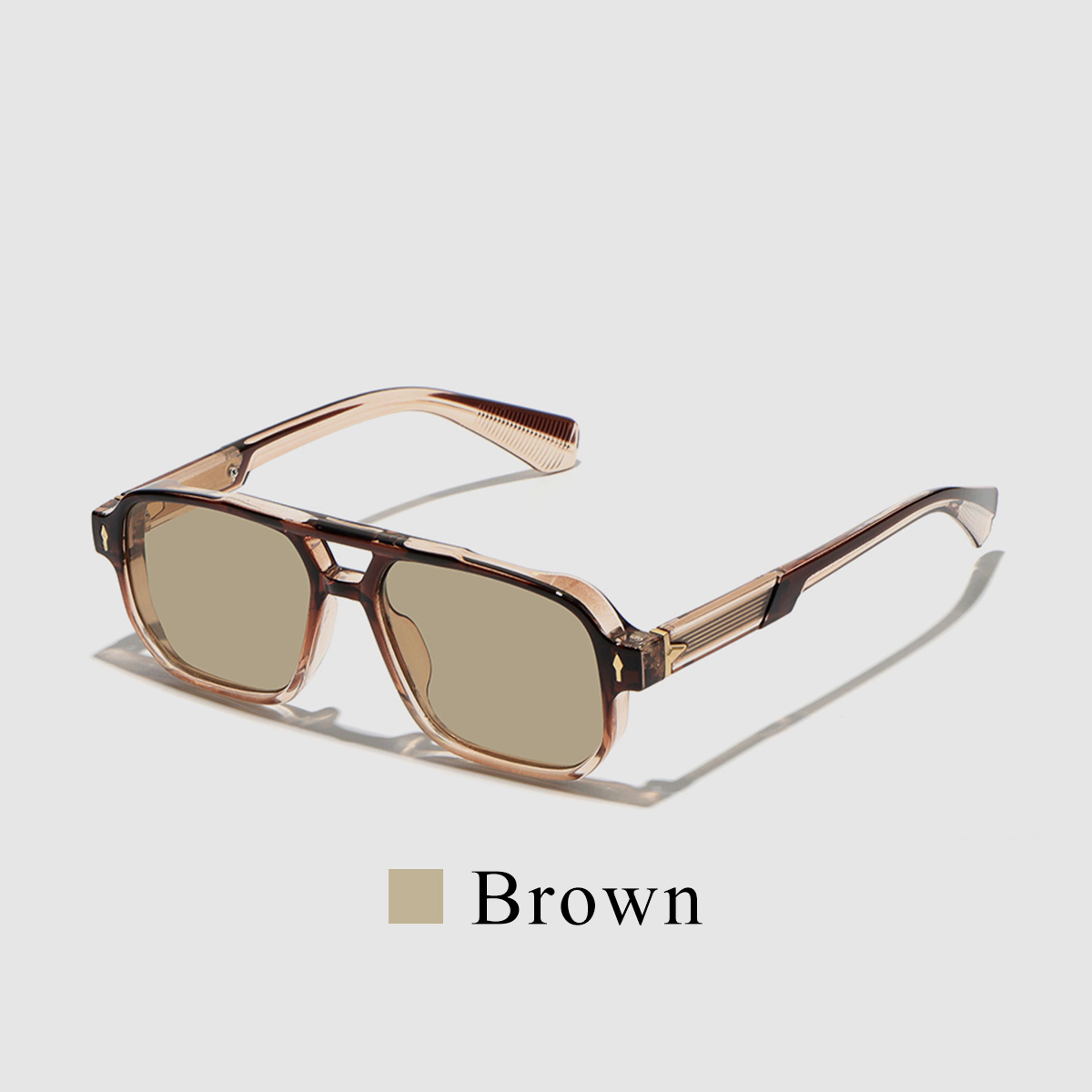 Retro Transparent Frame Sunglasses Luxury Designer Square Shades For Men And Women 8