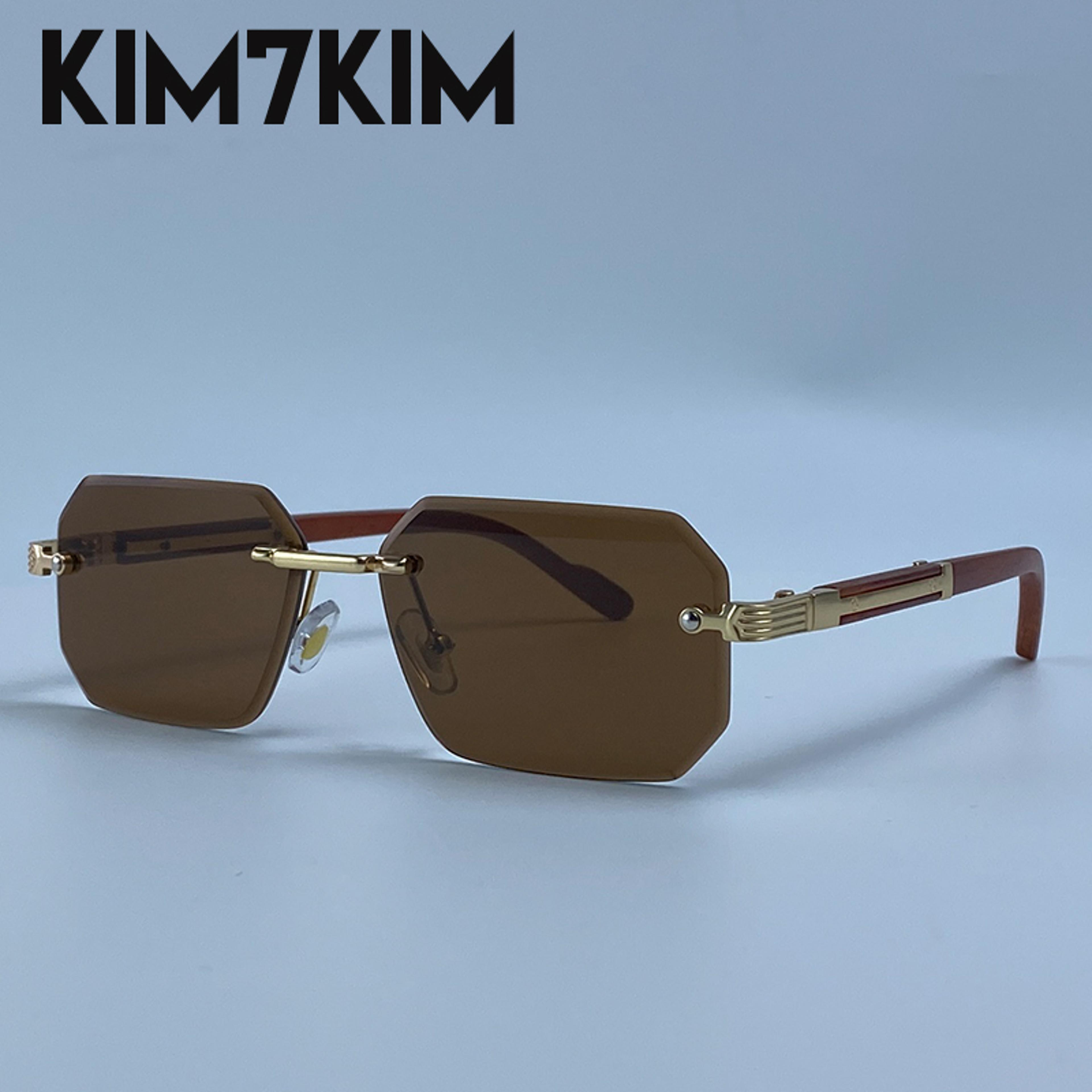 Luxury Rimless Rectangle Sunglasses For Men 10