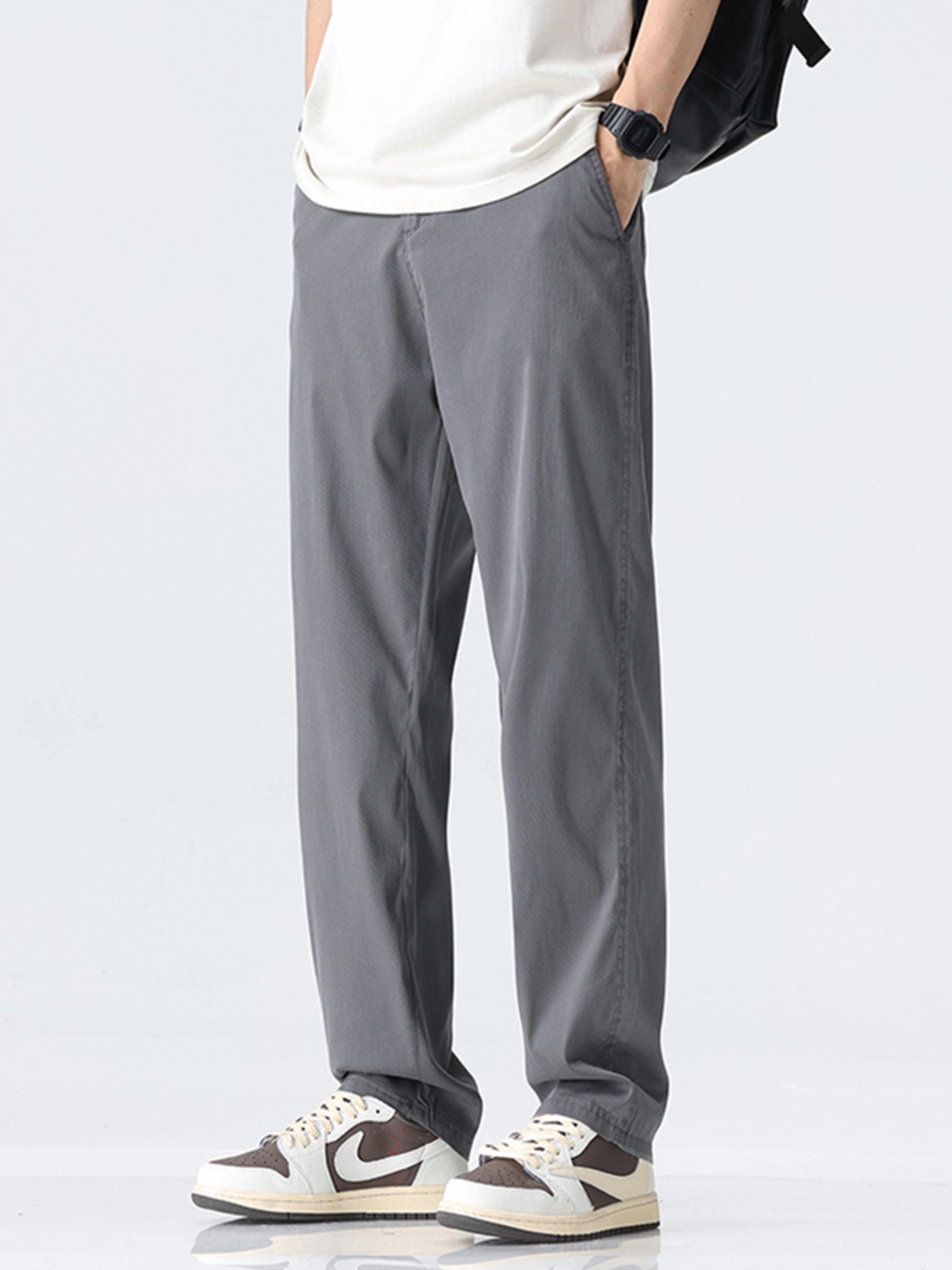 Mens Lightweight Lyocell Straight Leg Casual Trousers 3