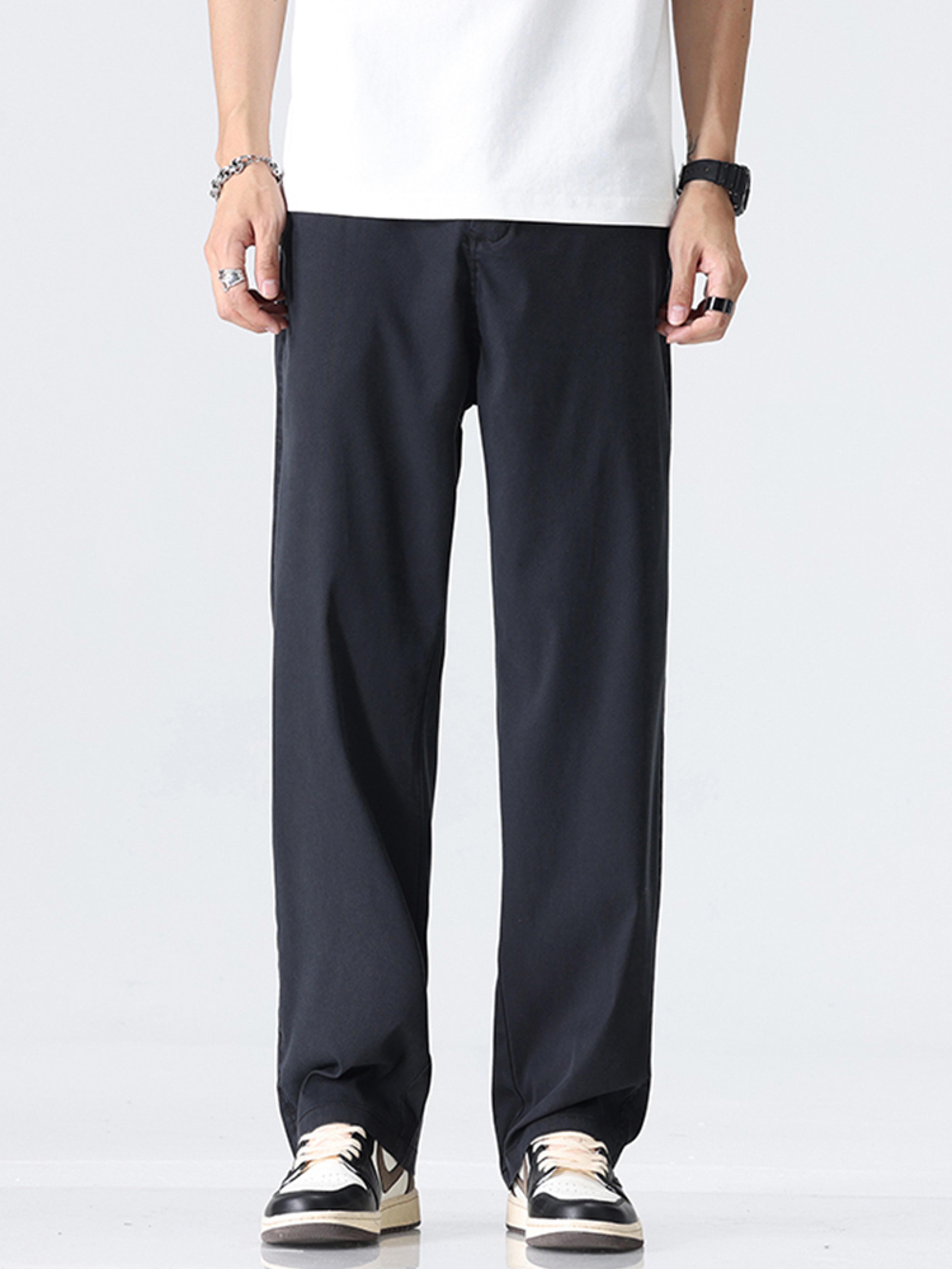 Mens Lightweight Lyocell Straight Leg Casual Trousers 4