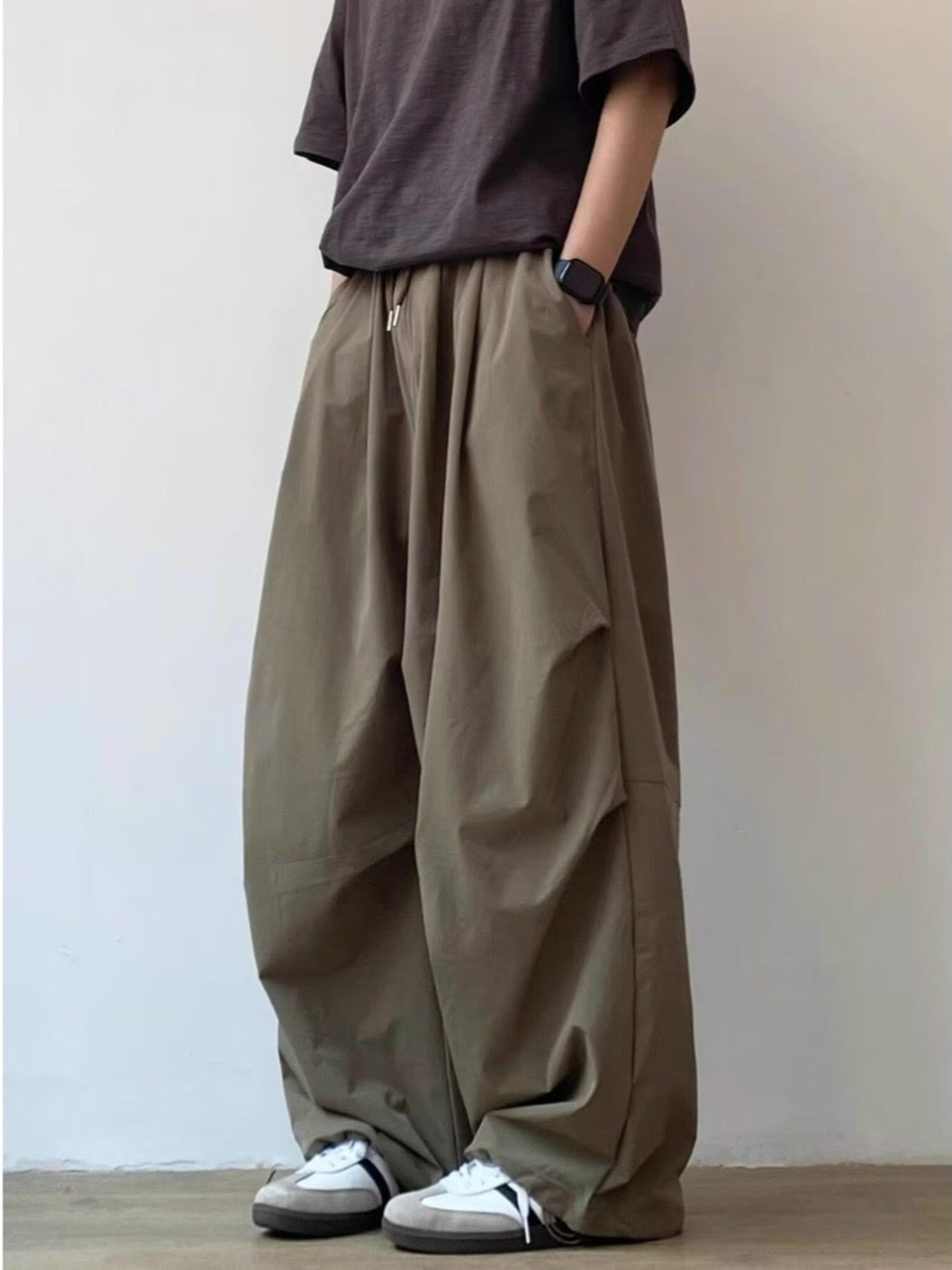 Japanese Streetwear Wide Leg Pleated Casual Baggy Pants 4