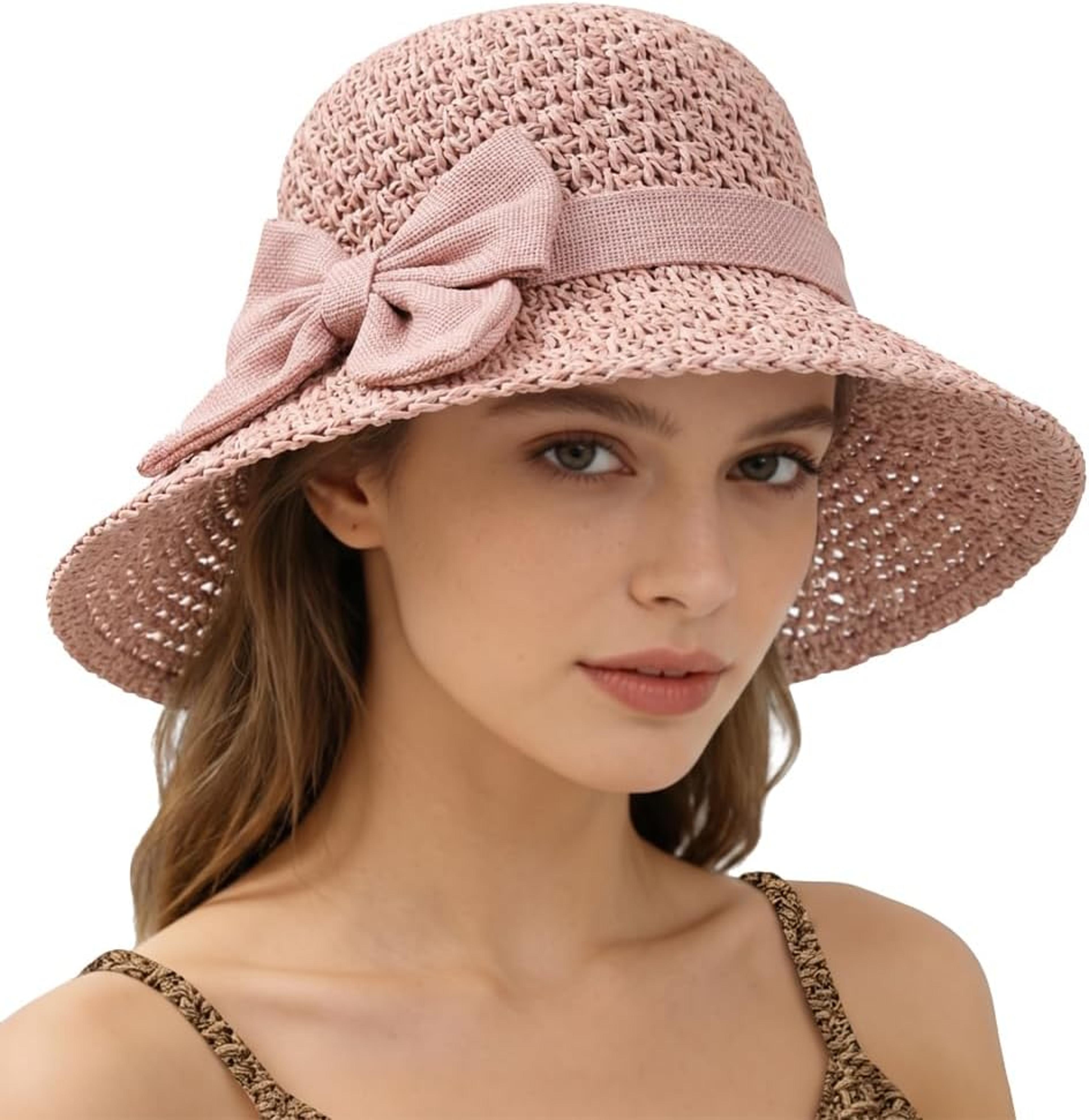 Wide Brim Straw Beach Sun Hat Packable Summer Vacation Travel Cap For Women 5
