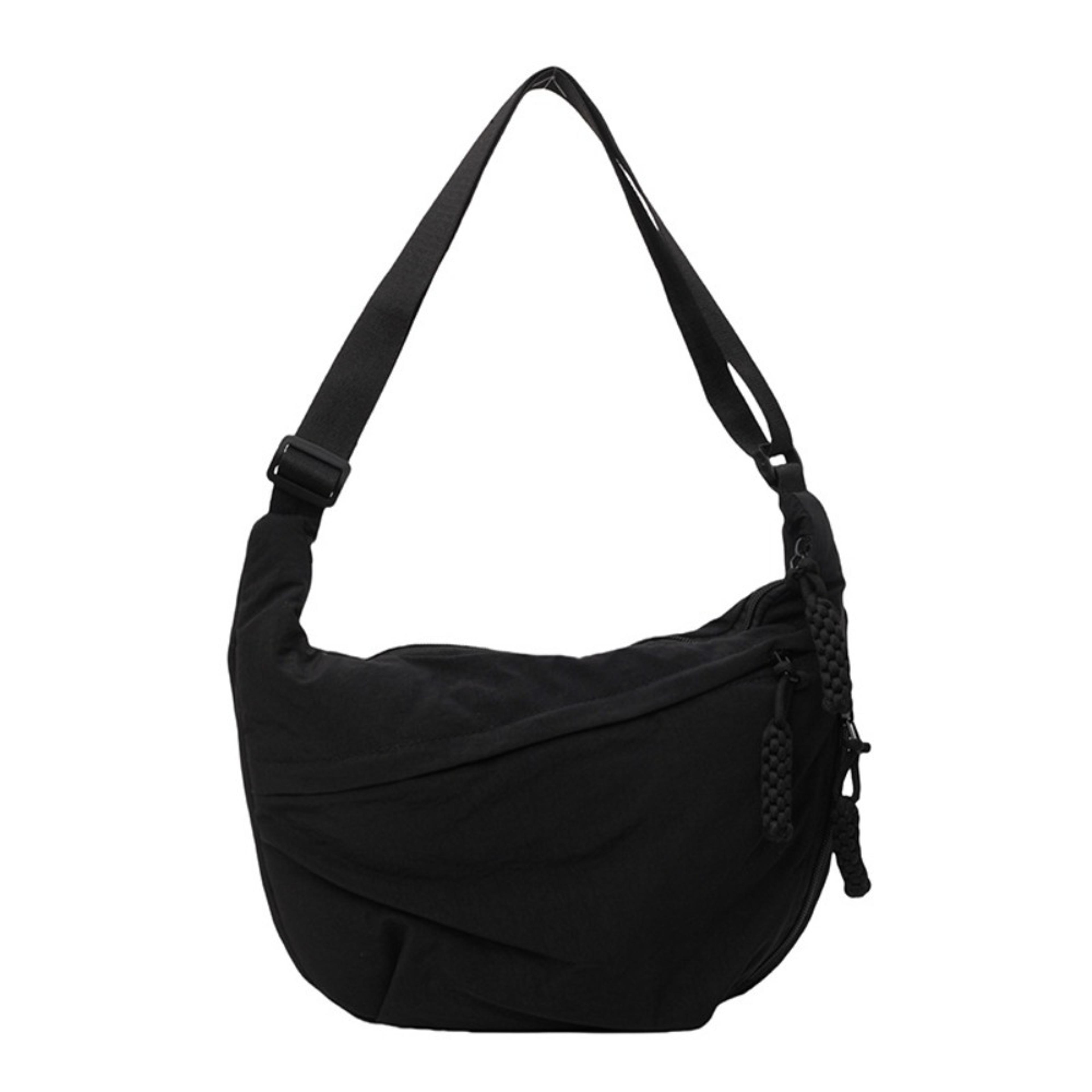 Korean Style Canvas Crossbody Bag Minimalist Large Capacity Hobo Dumpling Bag 5