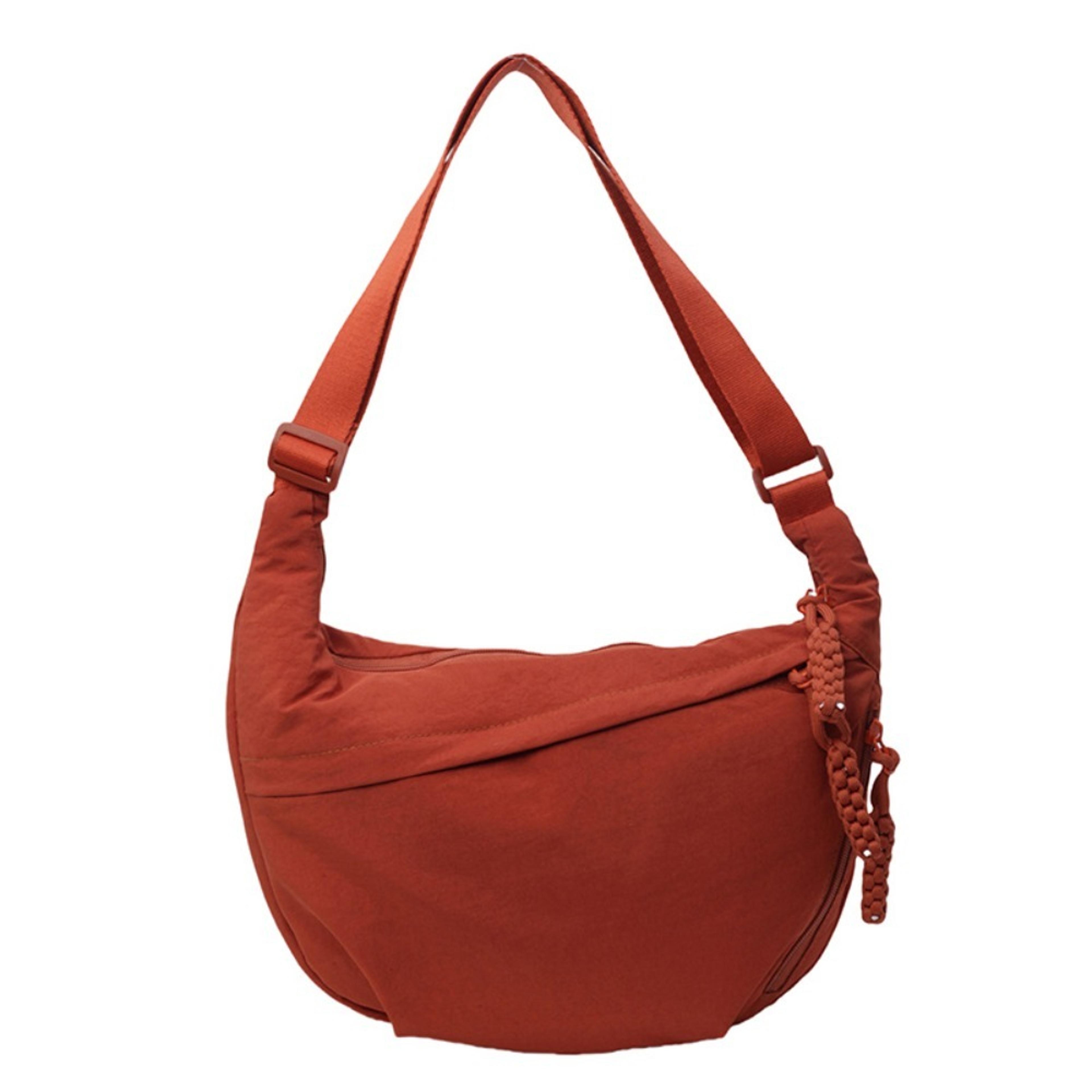 Korean Style Canvas Crossbody Bag Minimalist Large Capacity Hobo Dumpling Bag 7