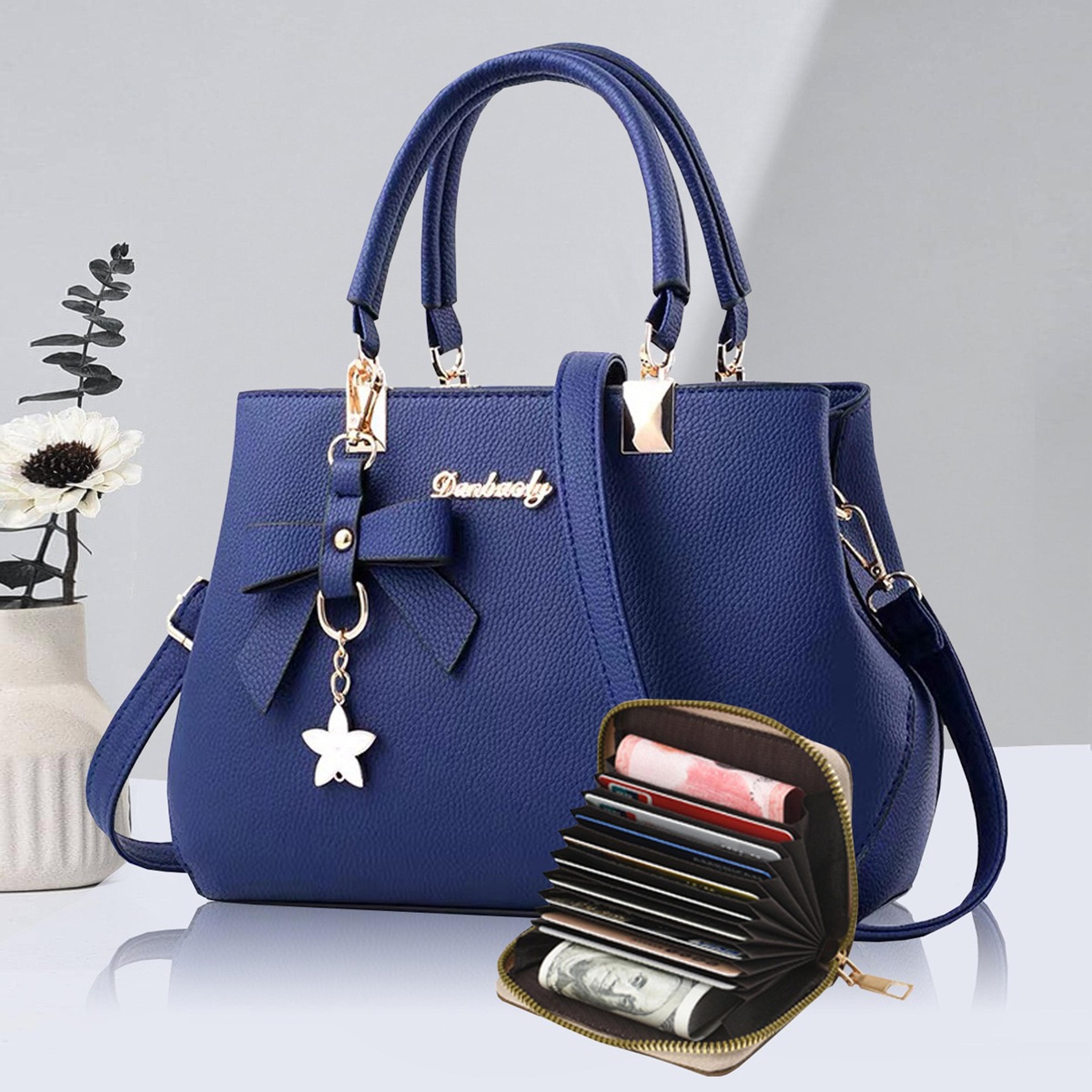 Chic Bow Shoulder Bag Elegant Large Capacity Women Messenger Tote 1