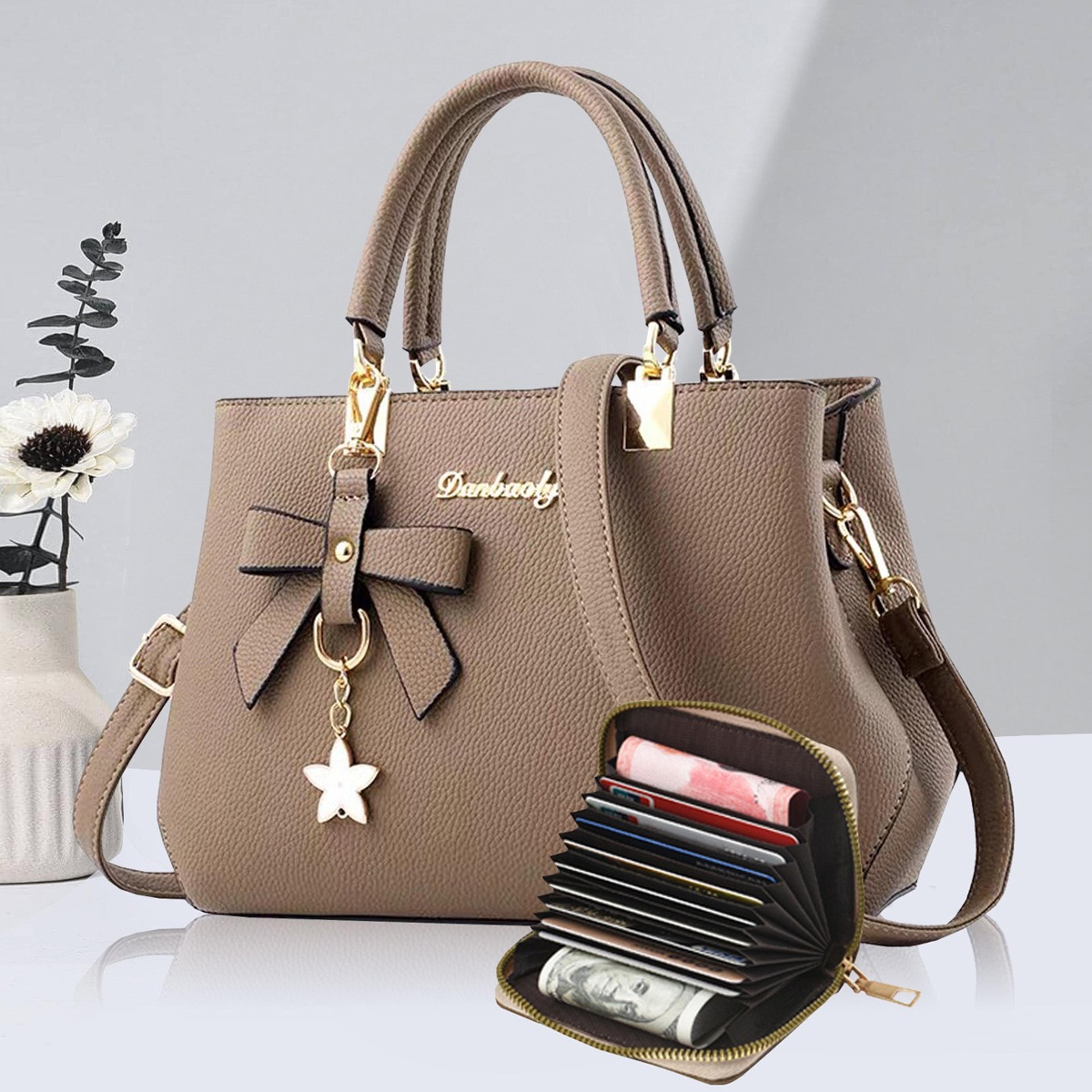 Chic Bow Shoulder Bag Elegant Large Capacity Women Messenger Tote 2