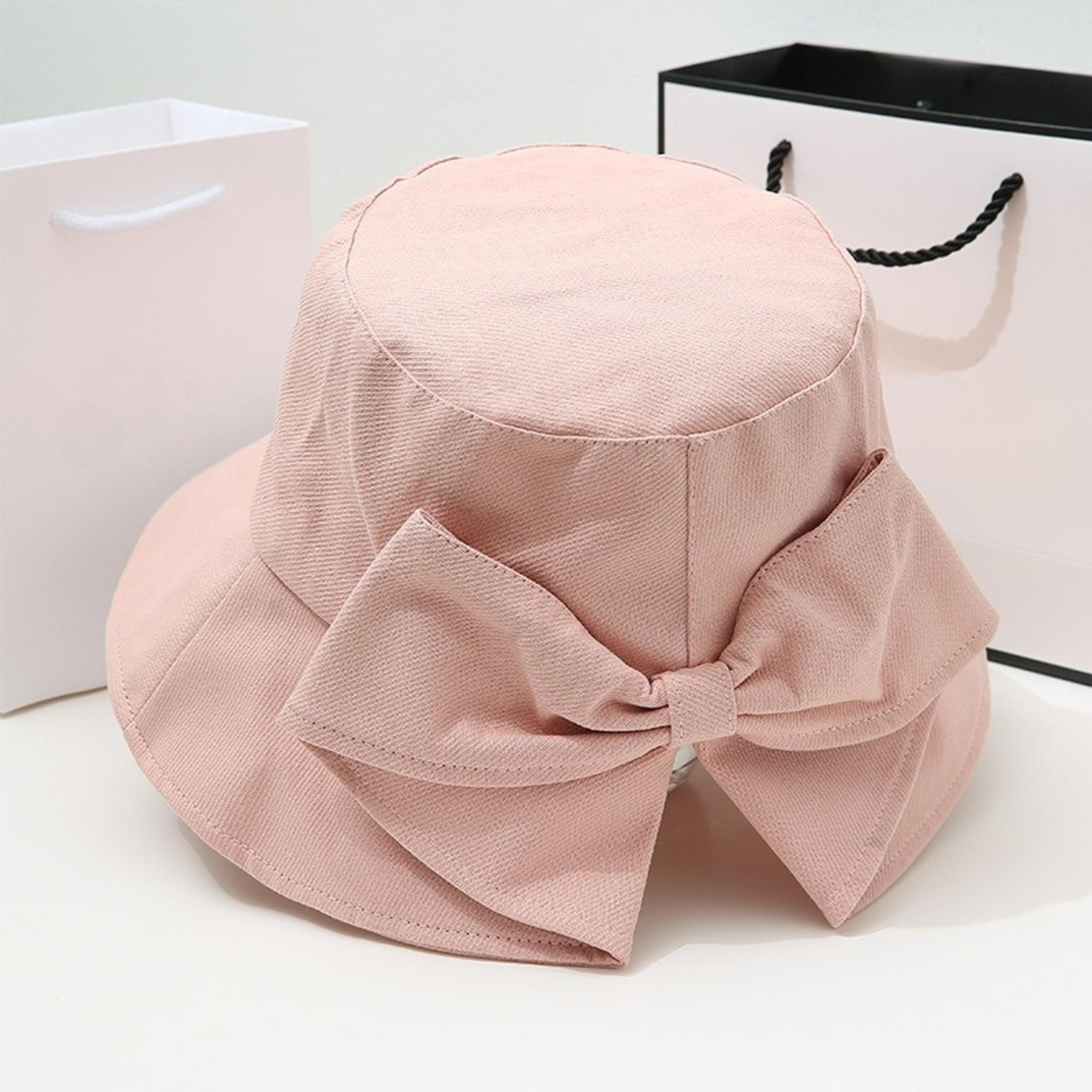 Wide Brim Bow Knot Sun Hat  AntiUV Packable Beach Bucket Hat For Women 3
