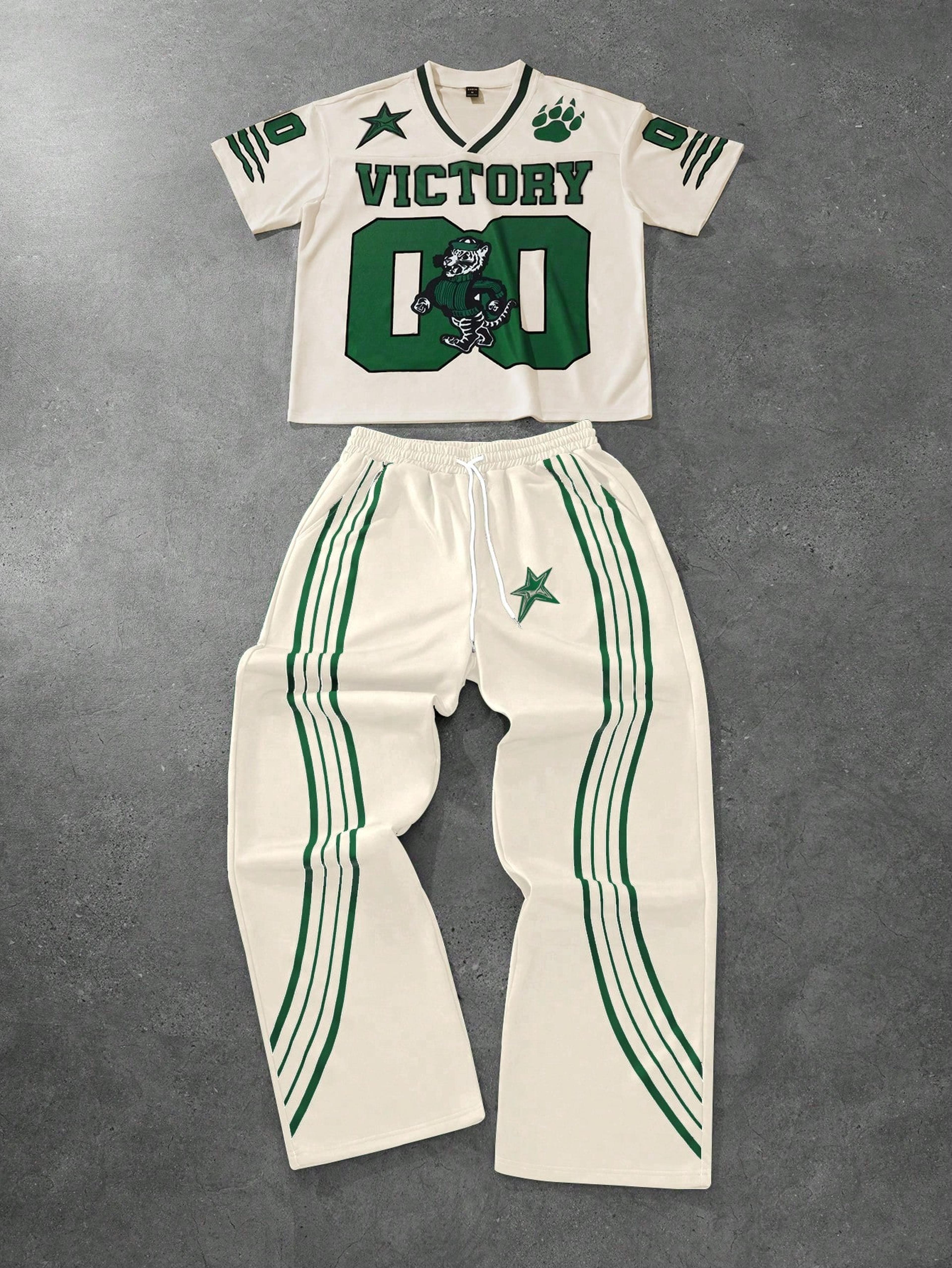 Casual Tracksuit Unisex Quick Dry Summer Set With Letter Print 2