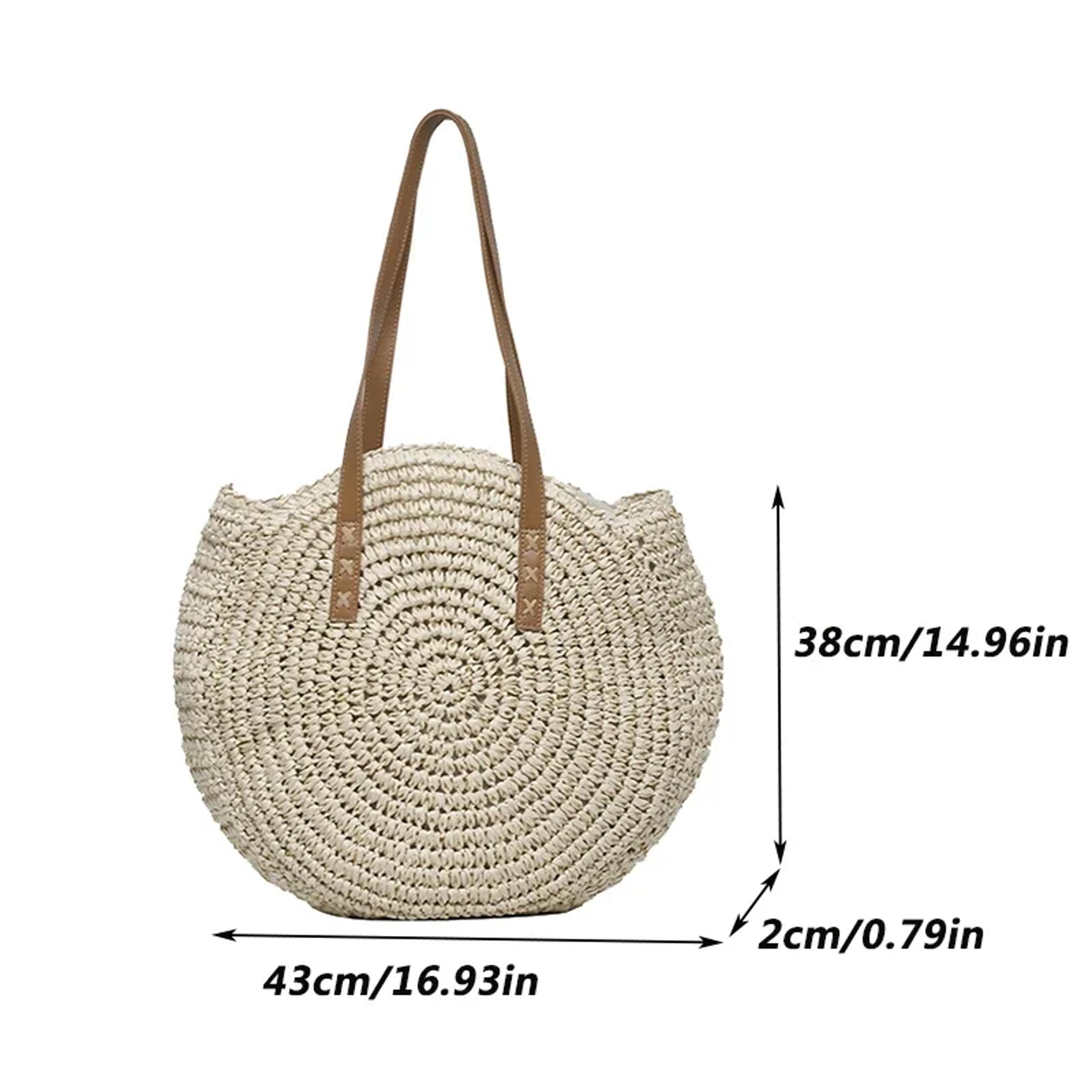 Seaside Breeze Large Straw Beach Bag Woven Summer Tote For Women 3
