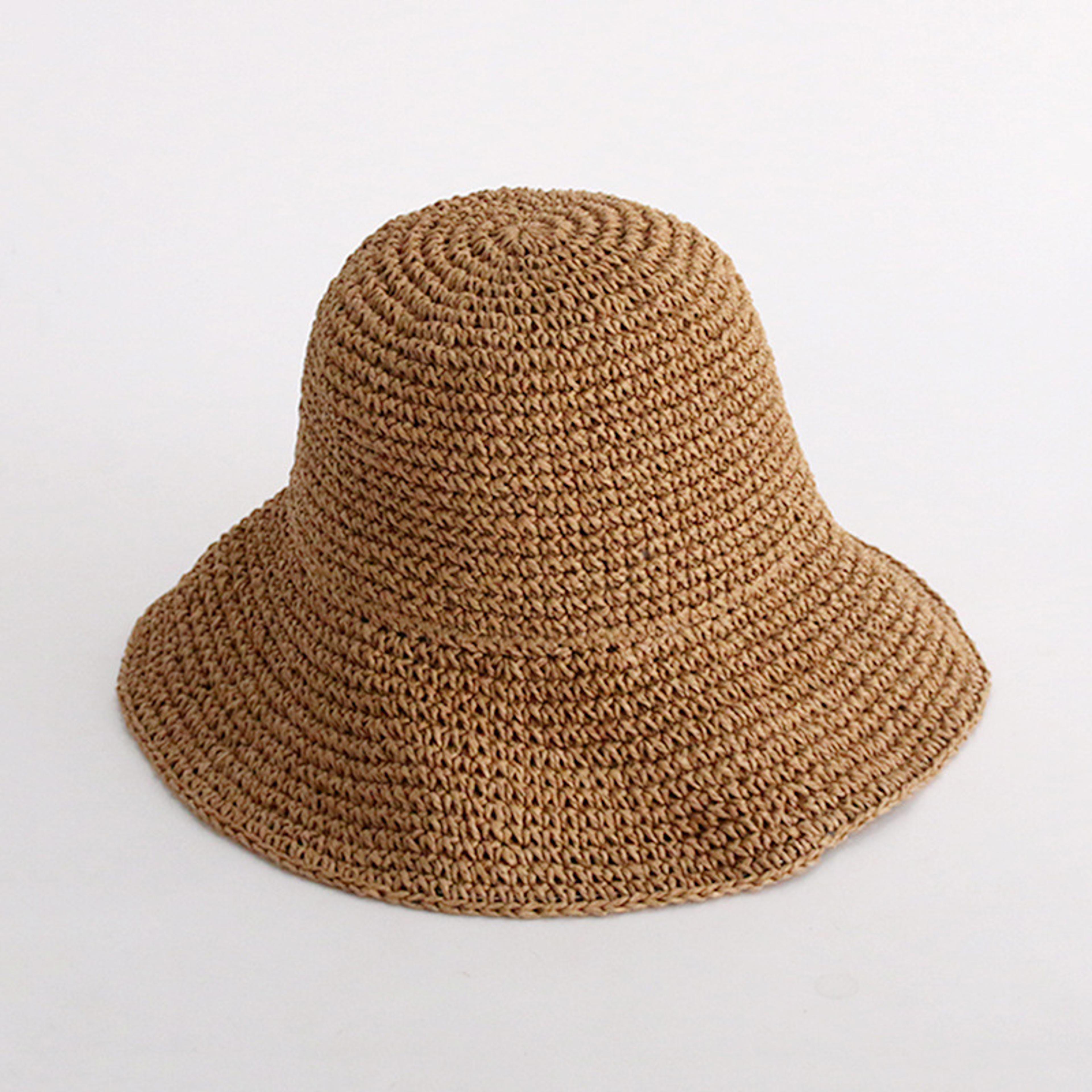 Handmade Foldable Straw Sun Hat With Wide Brim For Women 4