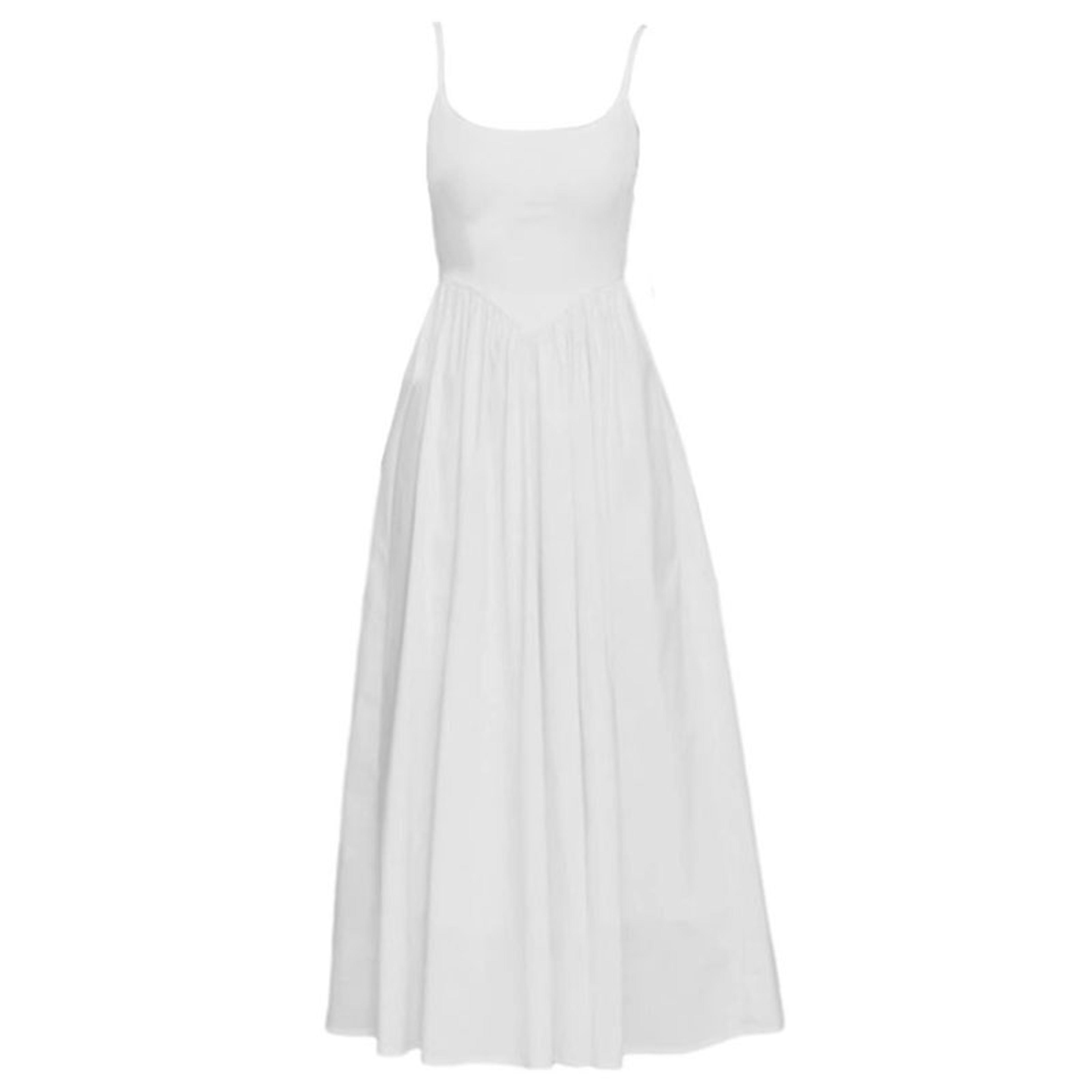 Elegant Patchwork Aline Dress Korean Fashion Spaghetti Strap Maxi Dress For Women 3